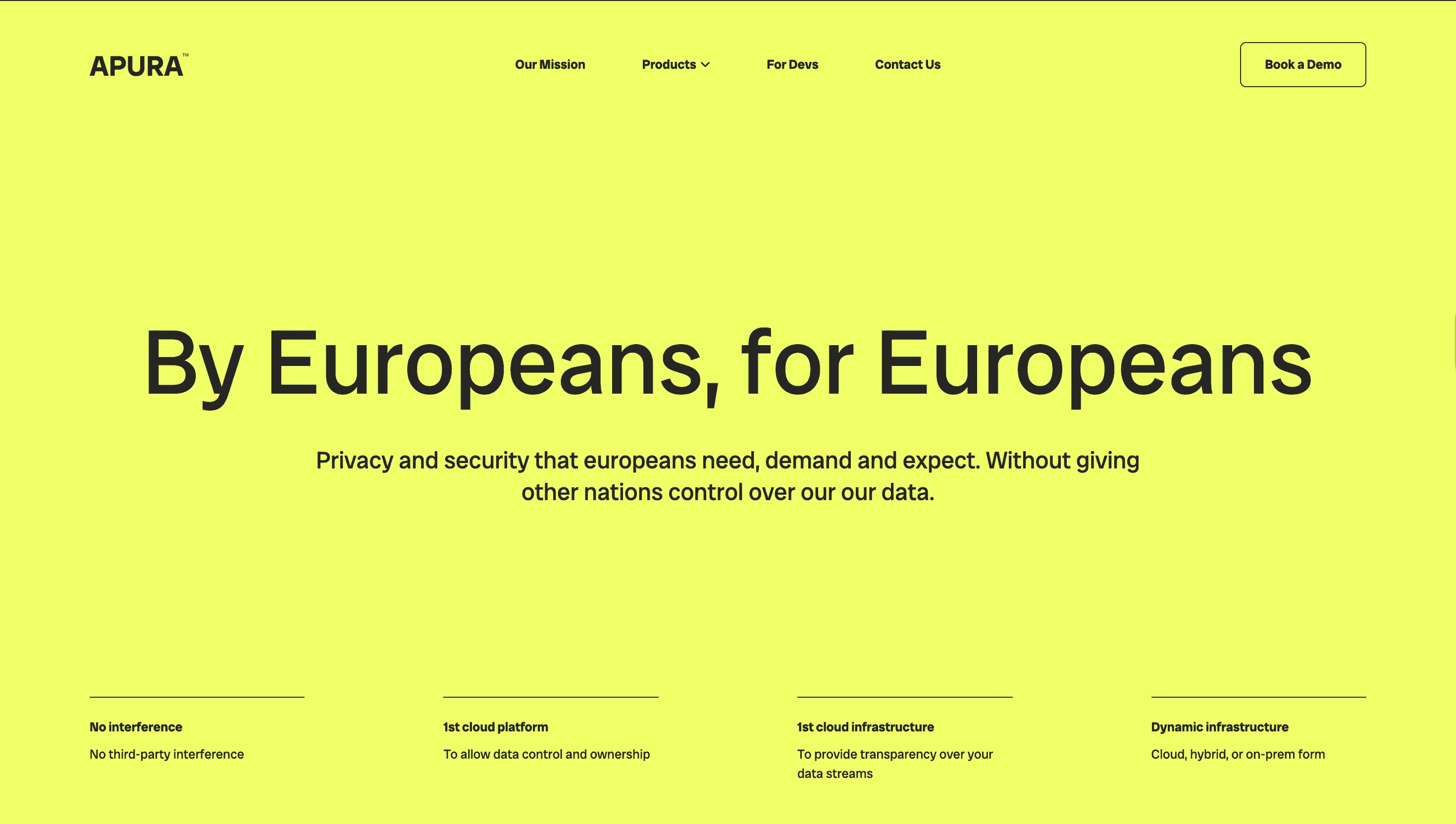 Apura Cloud website preview