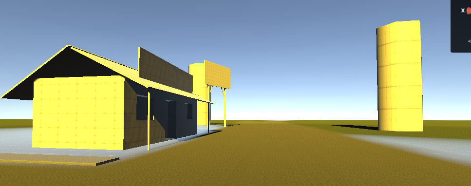 Town blockout — building and silo