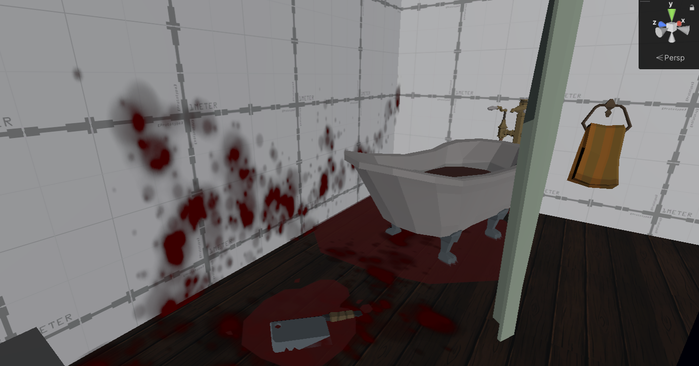 Bathroom — eye level with bathtub