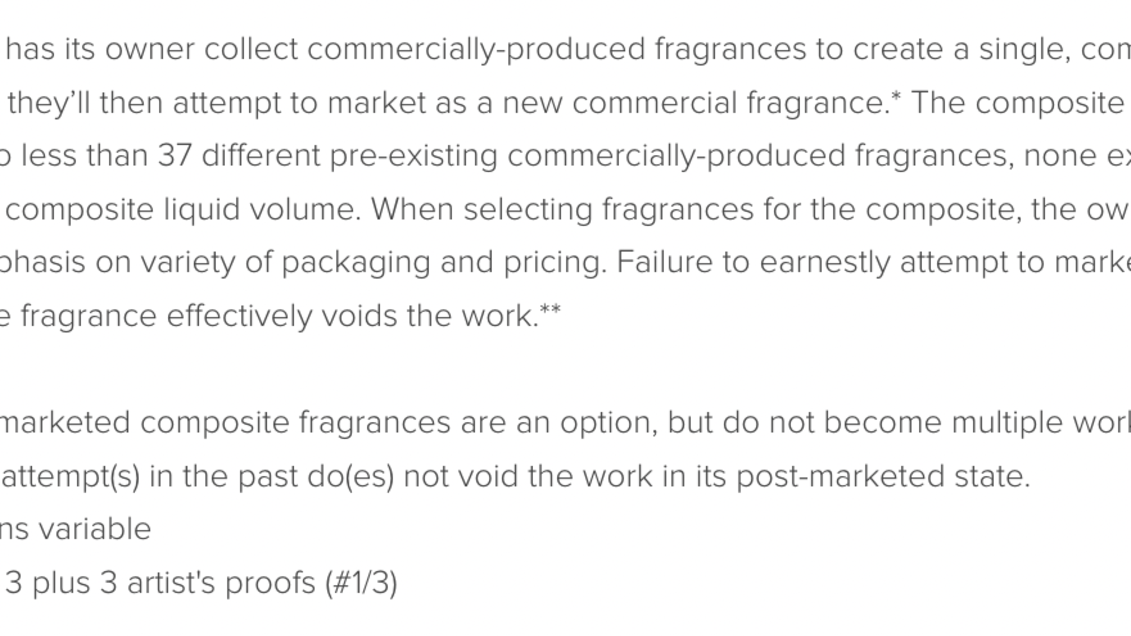 proposal for a fragrance
