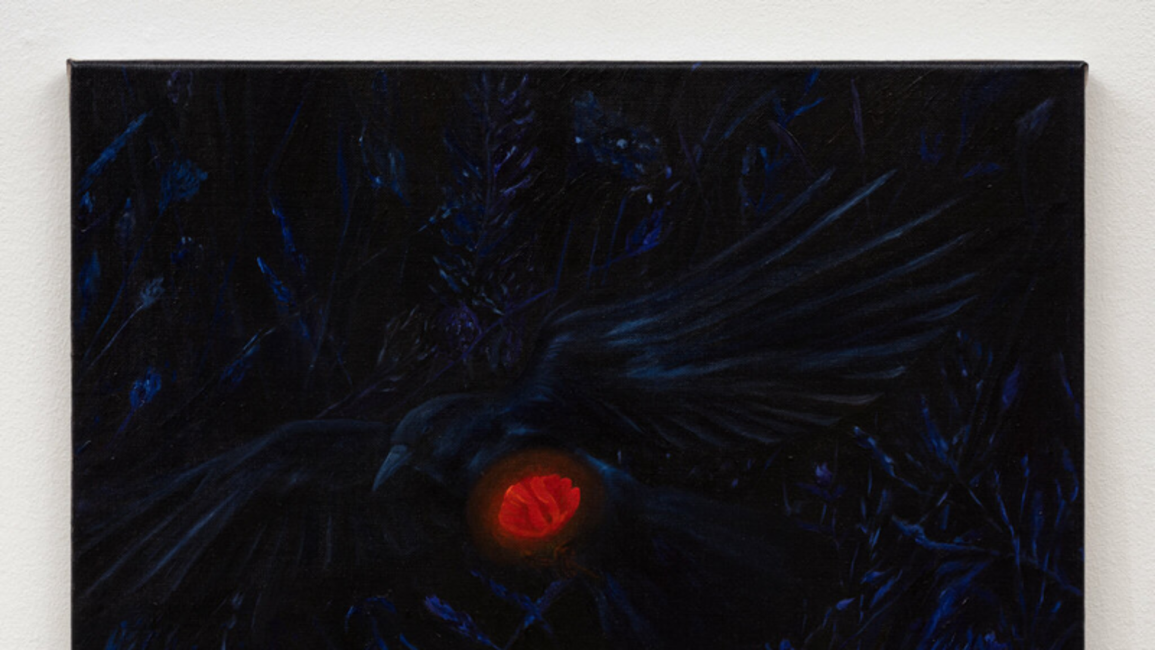 Crow with a Poppy