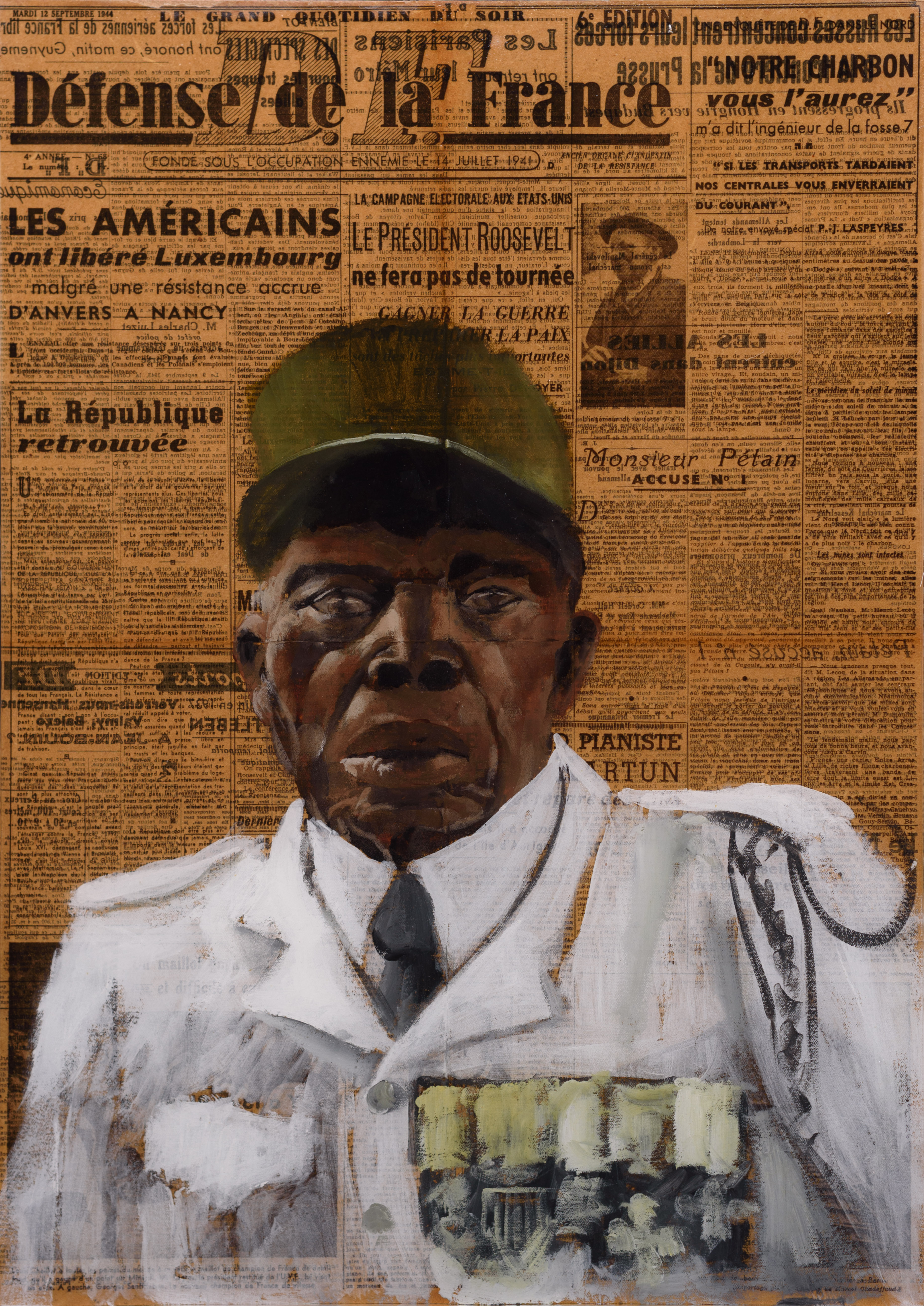 Soldat aux gallons, uniforme blanc