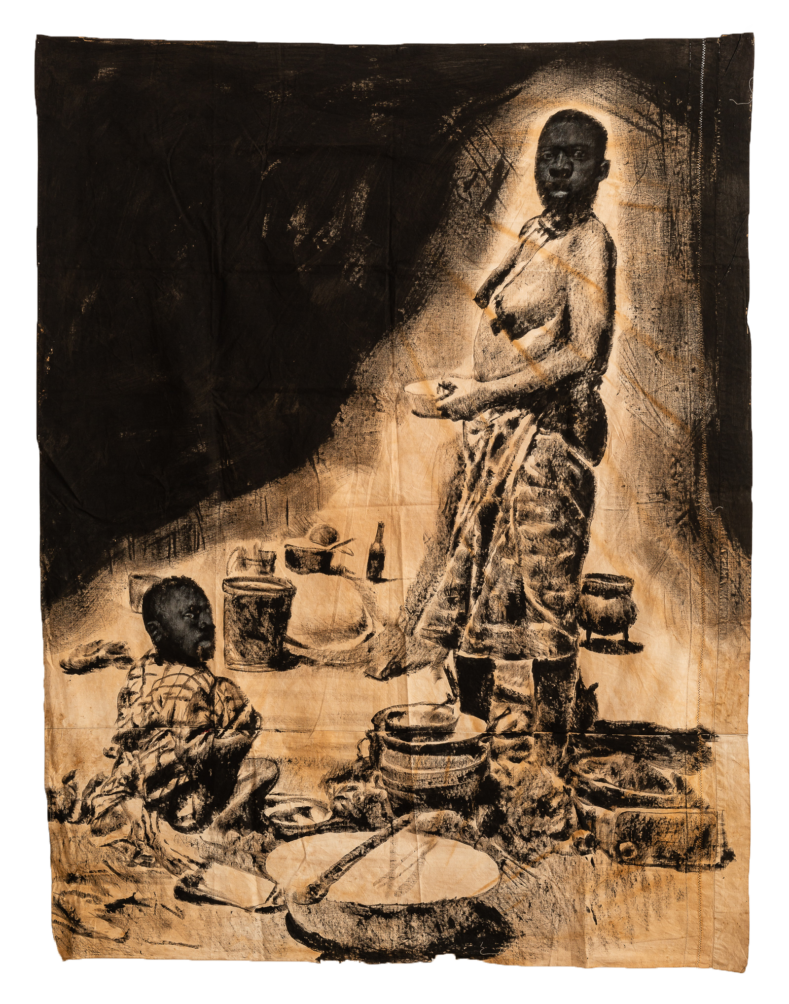 Le Maroc Pittoresque - femme sénégalaise préparant sa cuisine