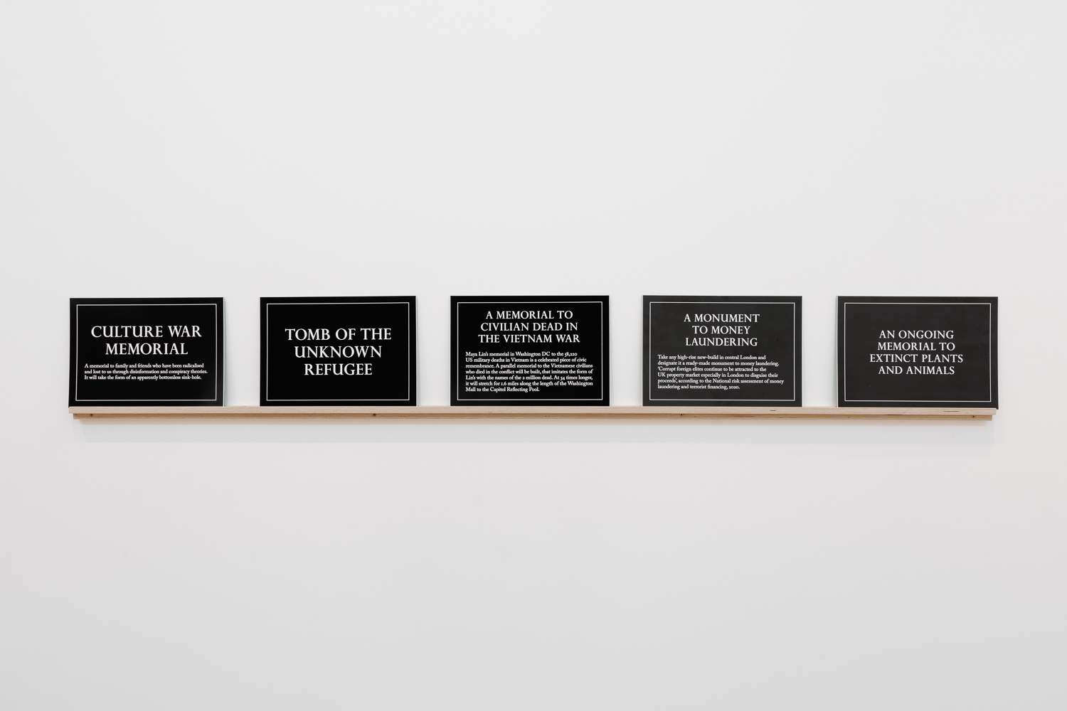 Tomb of the Unknown Refugee An Ongoing Memorial to Extinct Plants and Animals Monument to Money Laun...