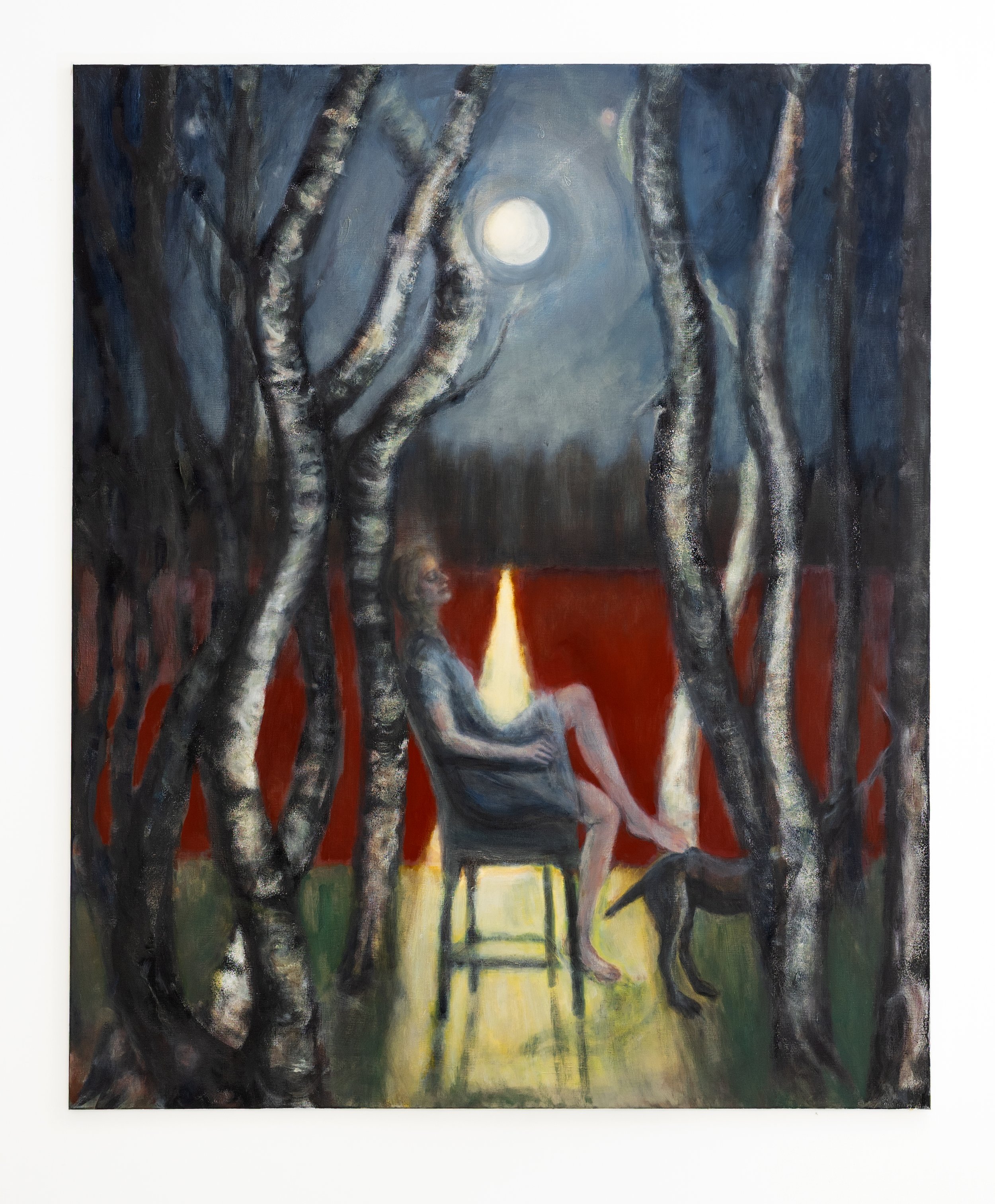 DARKLIGHTS AND PROMISES (WOMAN IN FOREST WITH MOON)