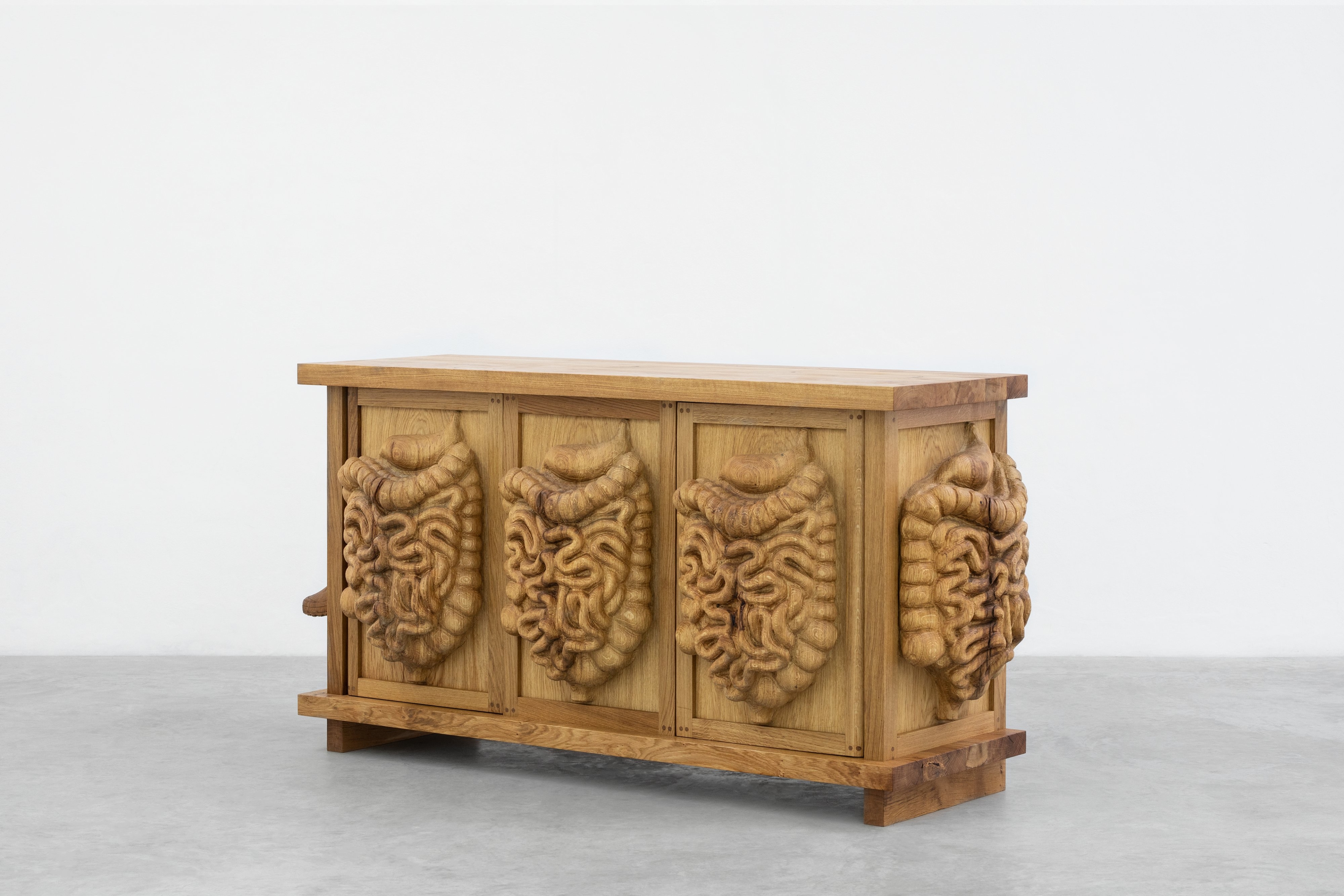 Oak chest with organs and boots