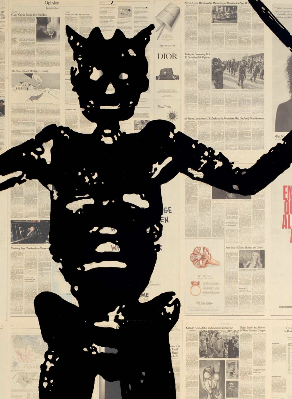 untitled 2020 (black flag no. 3, new york times, march 8/26 2018)
