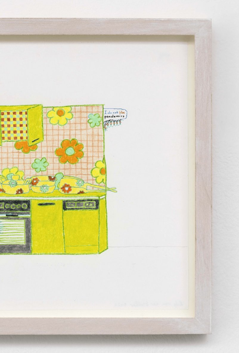 Retro Kitchen in green (design for various objects with text wallpainting)