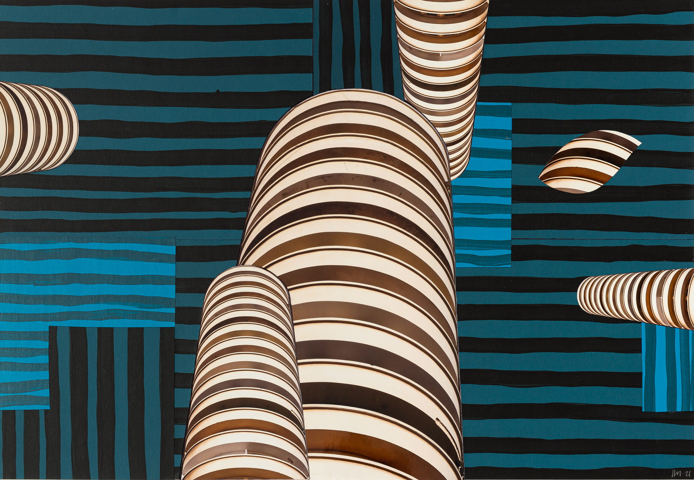 Composition, étude pour une peinture, Le building des eaux