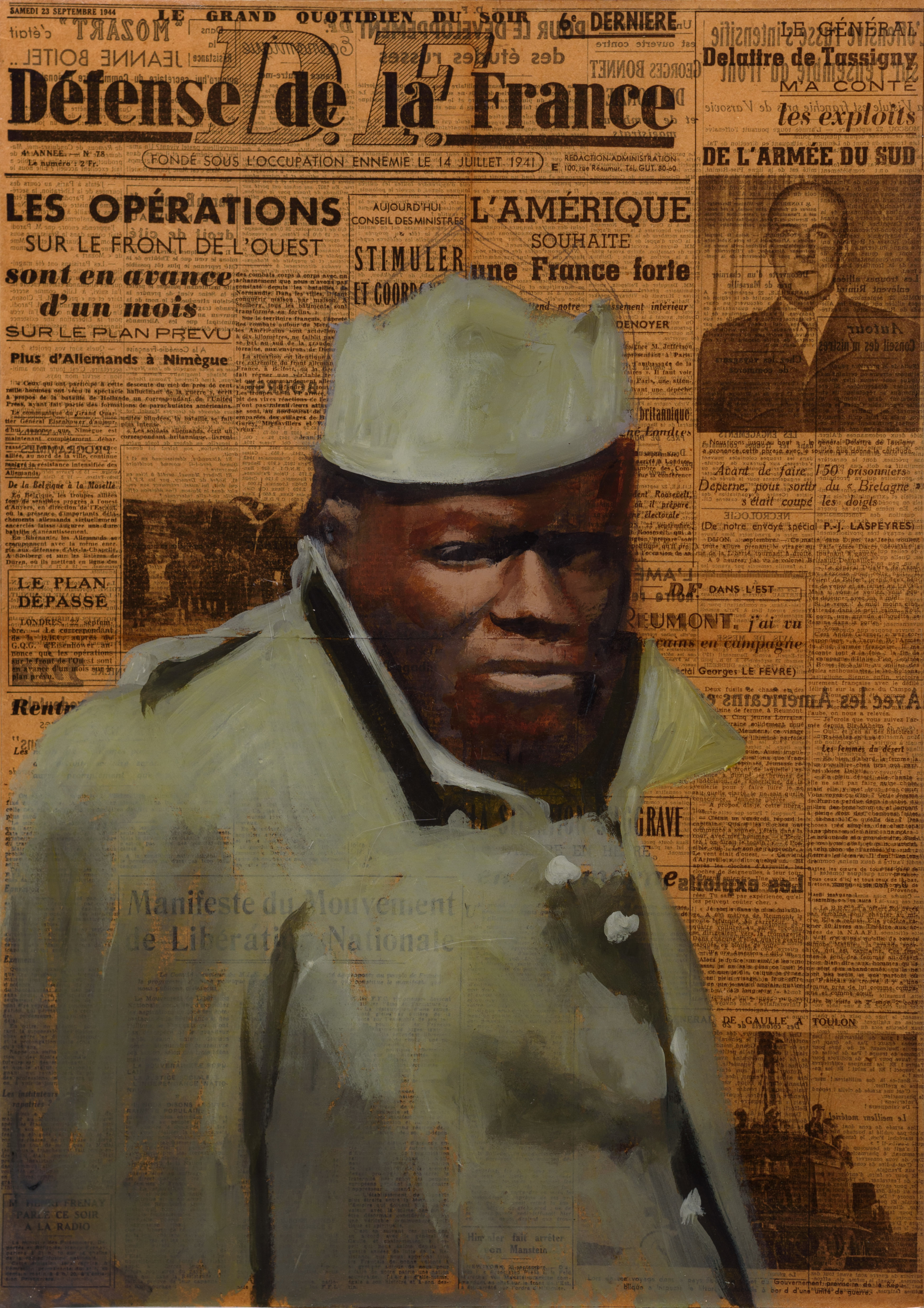 Soldat uniforme vert, col levé
