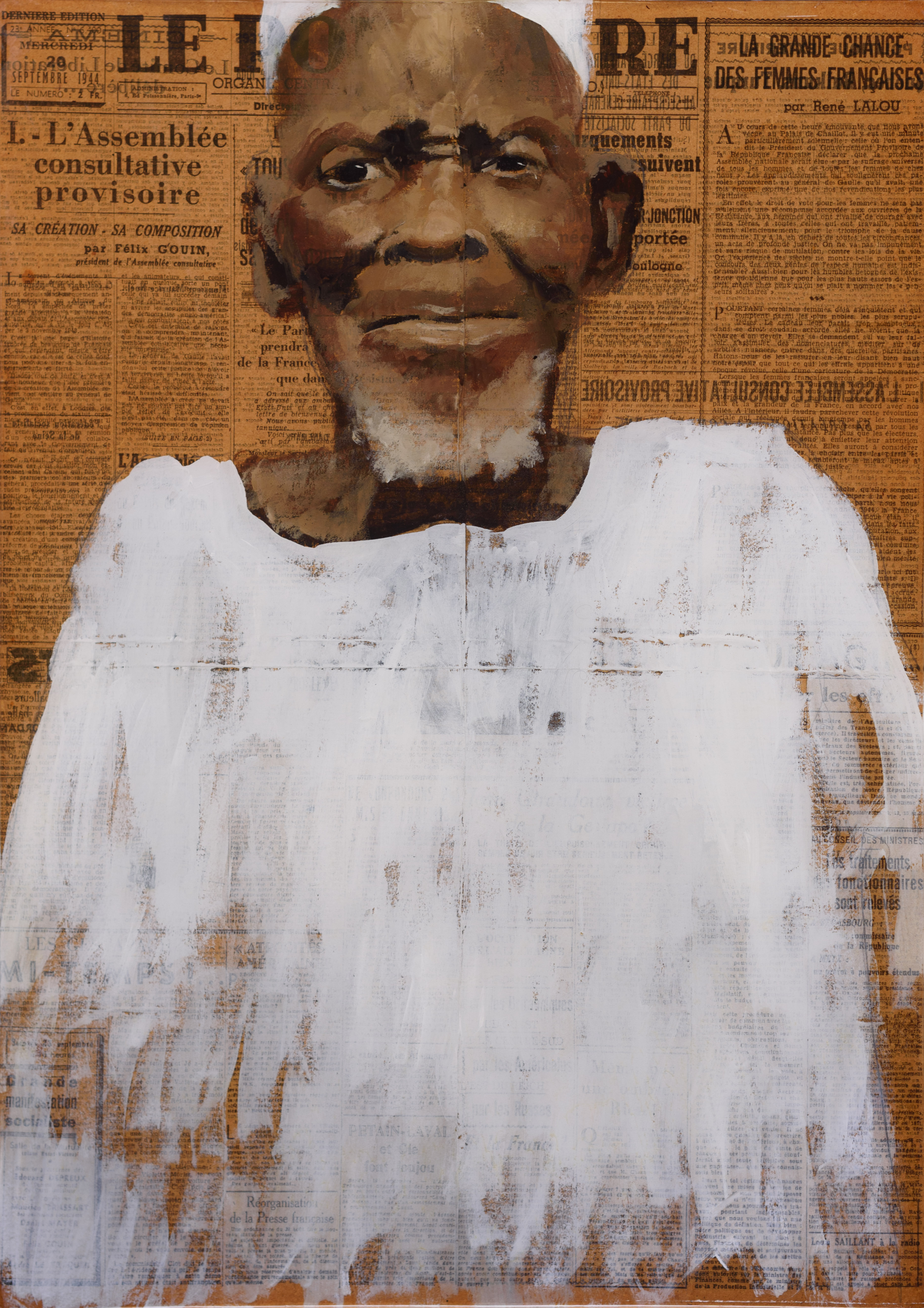 Soldat, boubou et fine barbe blancs