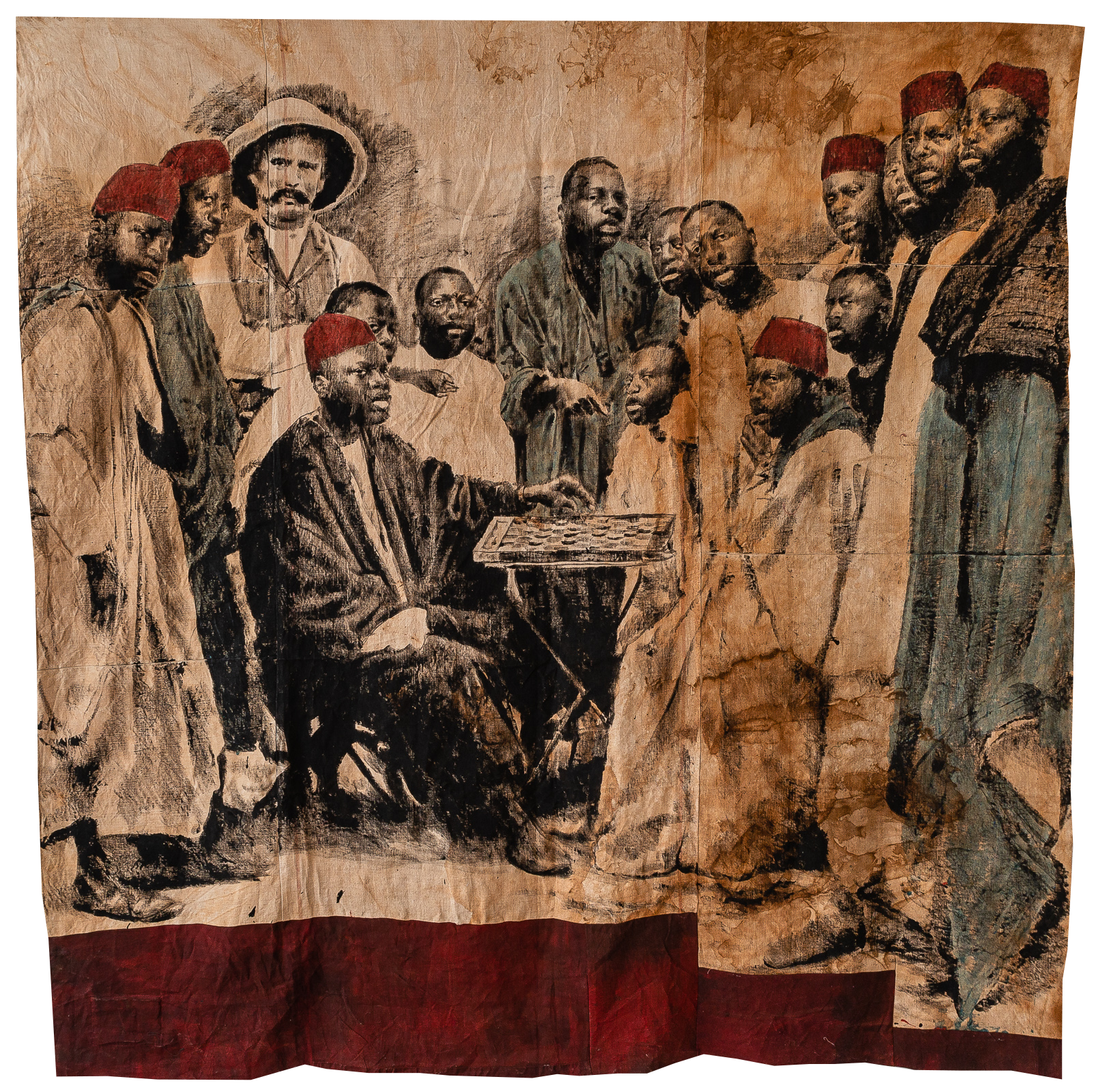 Village sénégalais : groupe de ouolofs à Paris