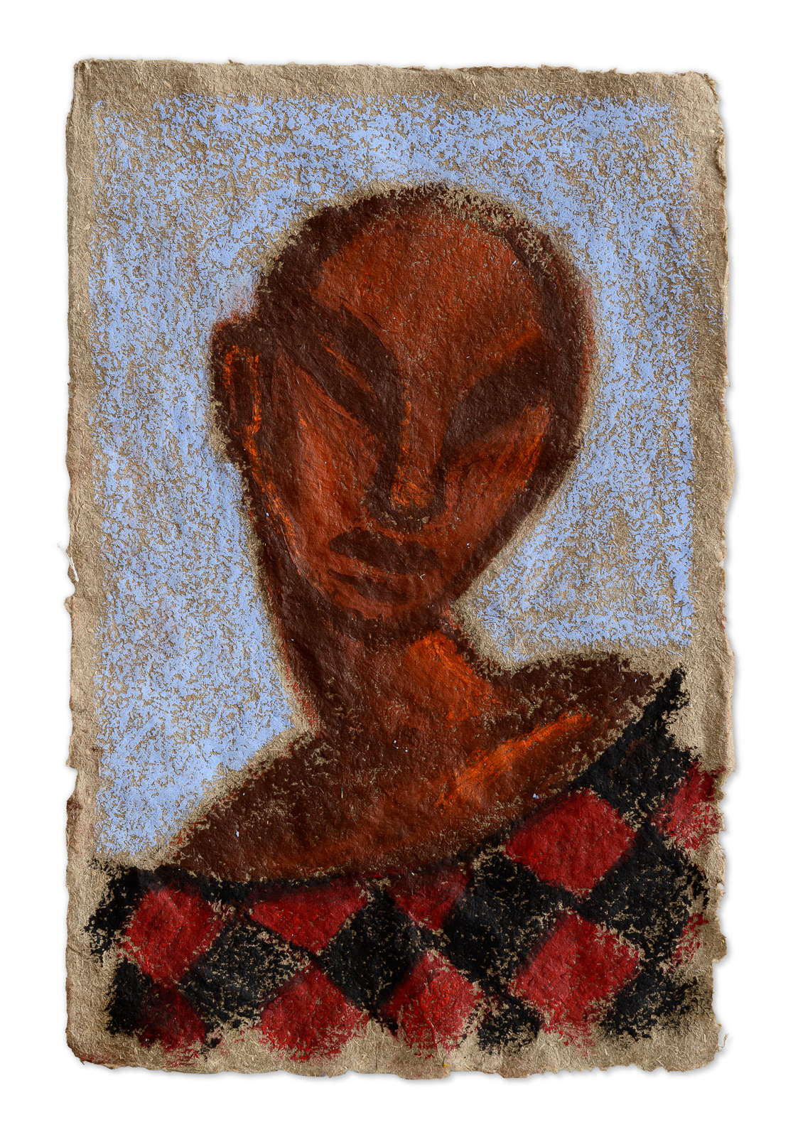 Sans titre (portrait fond bleu) - Triptyque