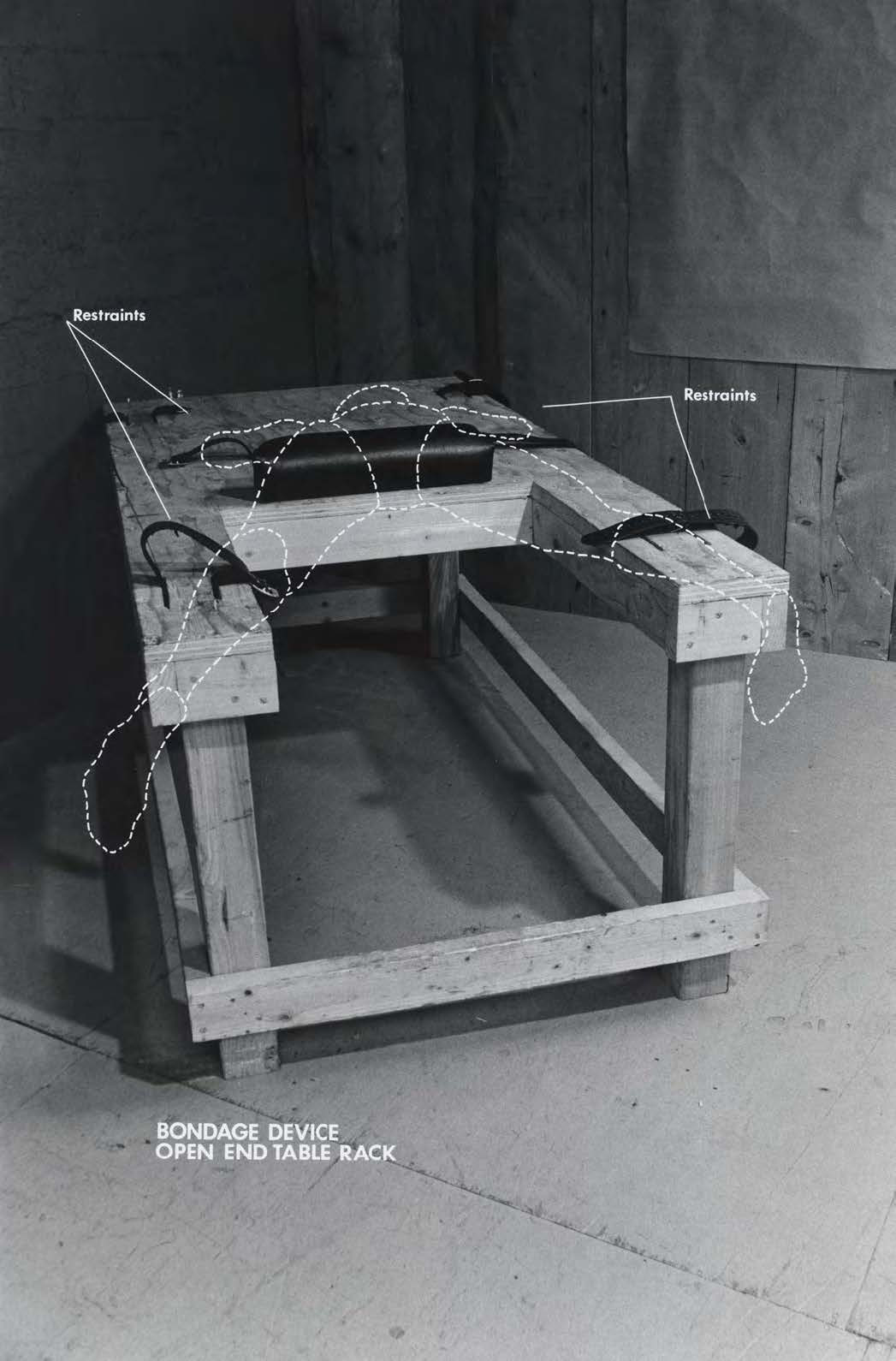 Bondage Device: Open End Table Rack,