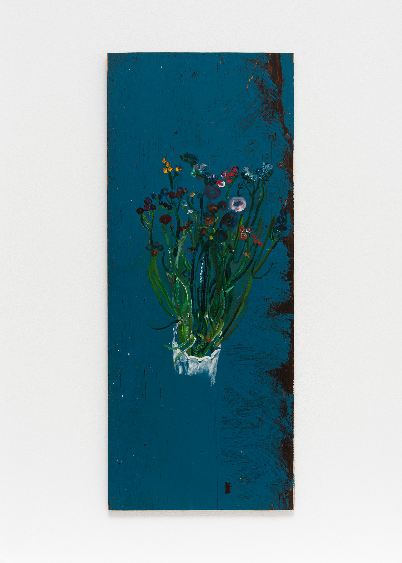 No title [Bouquet on Blue Background]