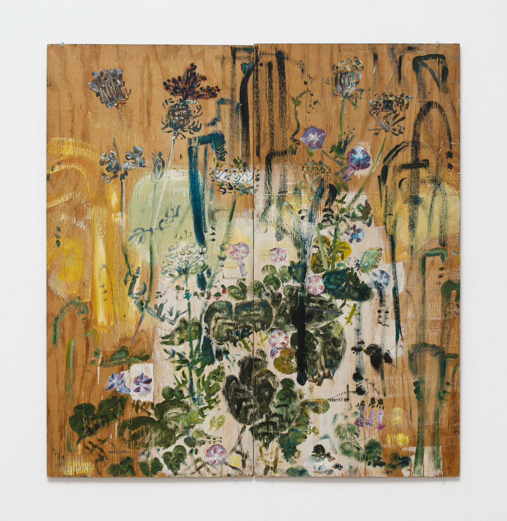 No title [Garden with Pink Flowers] (Recto), No title [Garden with White and Blue Flowers] (Verso)