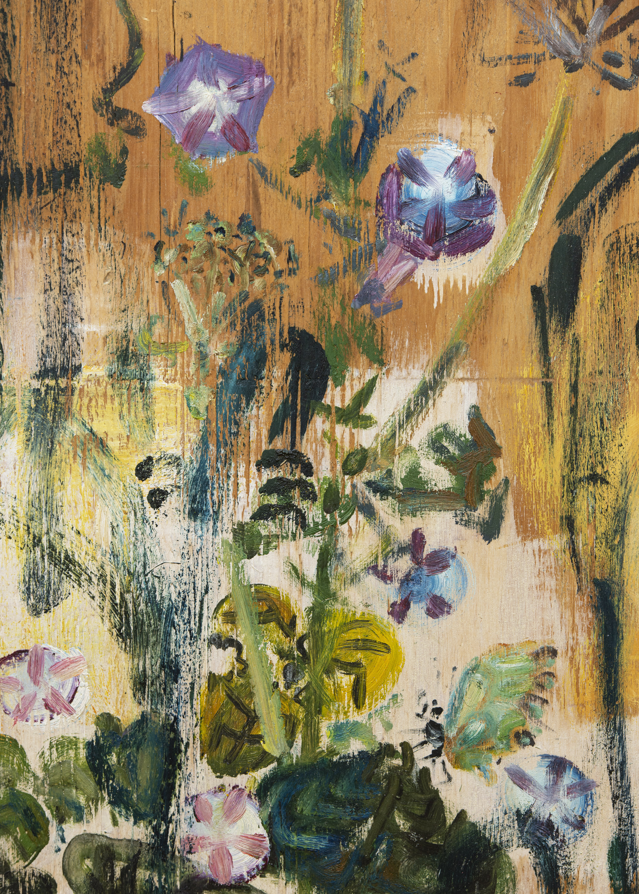 No title [Garden with Pink Flowers] (Recto), No title [Garden with White and Blue Flowers] (Verso)
