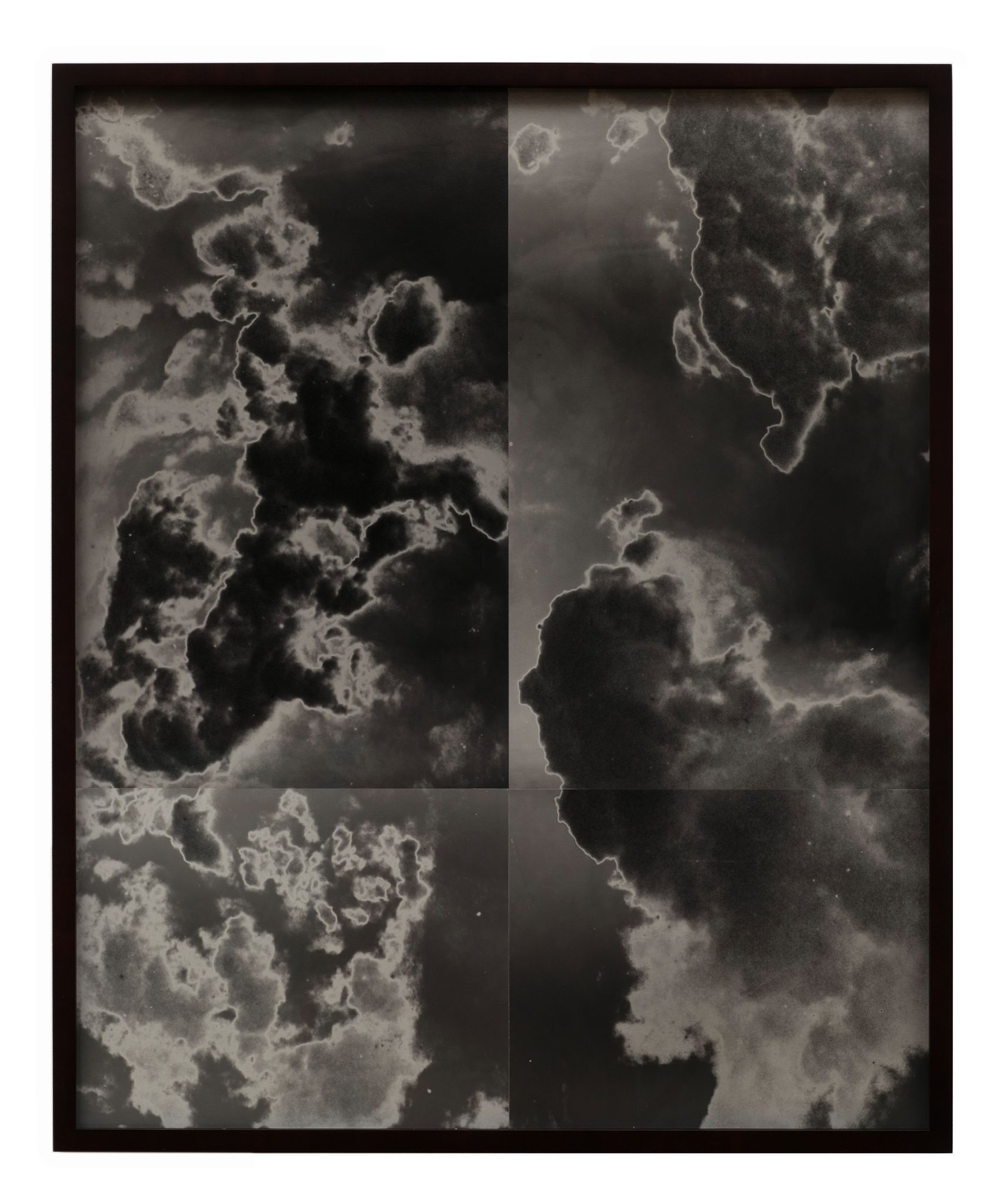 Man holding large camera photographing a cataclysmic event, possibly a volcano errupting,  (Tiled ve...