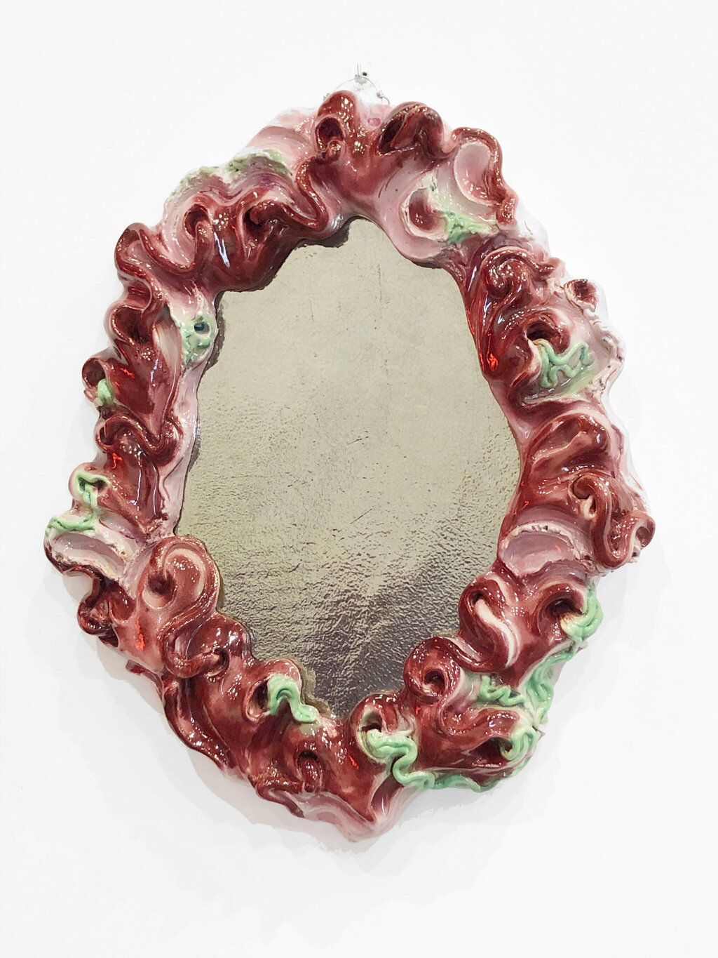 Fondant broken heart worms' meat mirror