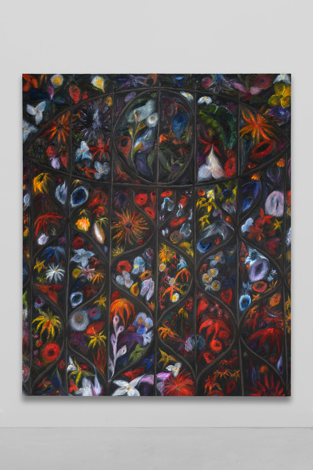 Fenced Flowers at Night