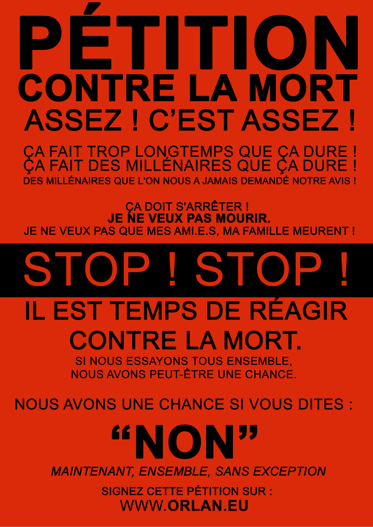 Pétition contre la mort