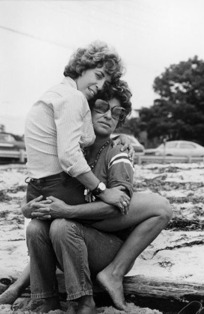 Helaine on her girlfriend's lap, Provincetown