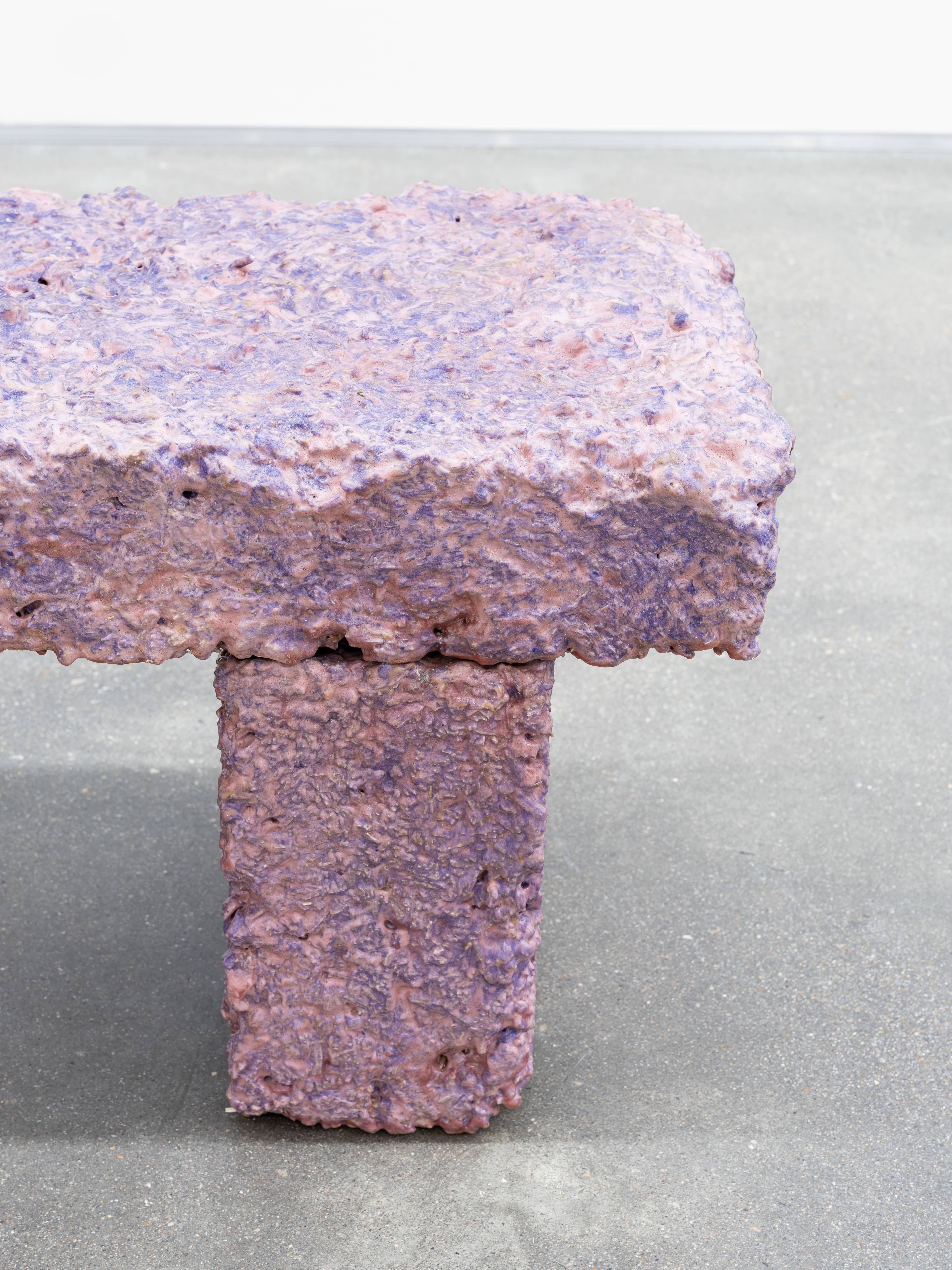Pink and purple bench