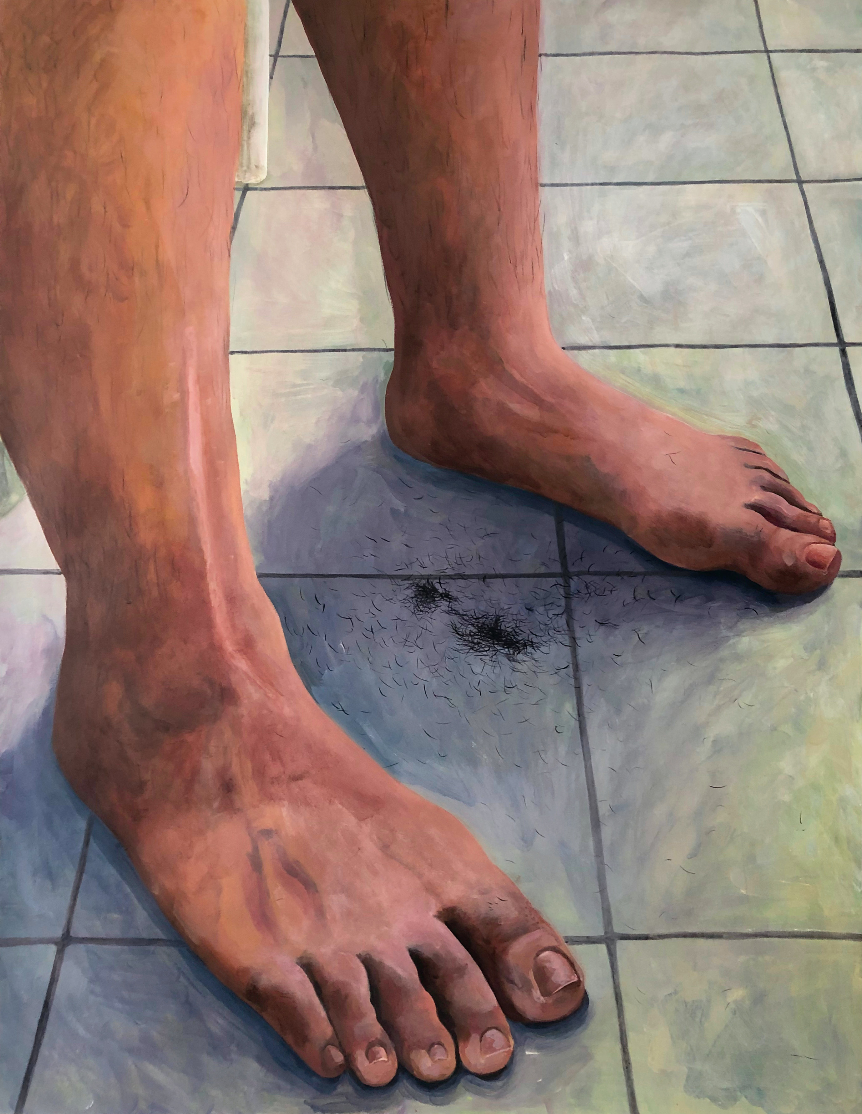 poils de chatte sur le carrelage - pussy hair on the tiled floor