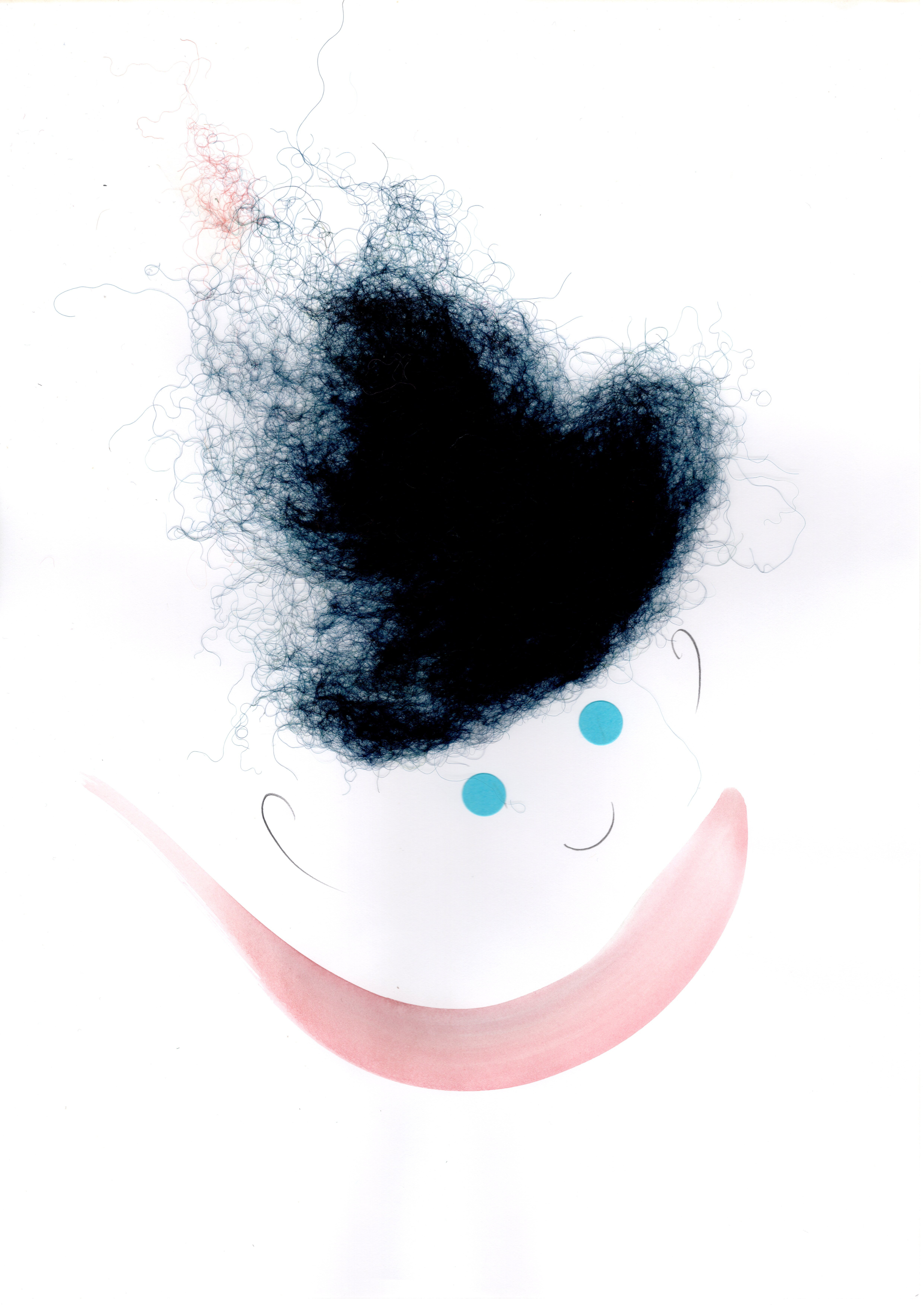 Untitled (fuzzy dark blue hair)