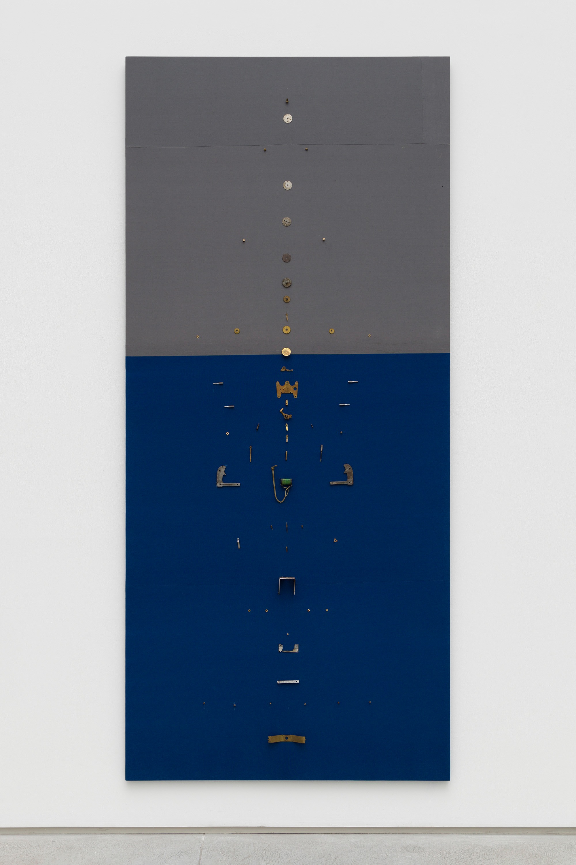 Hard wired server clock movement parts (face missing), museum case linings (cotton, vegetable dye), ...