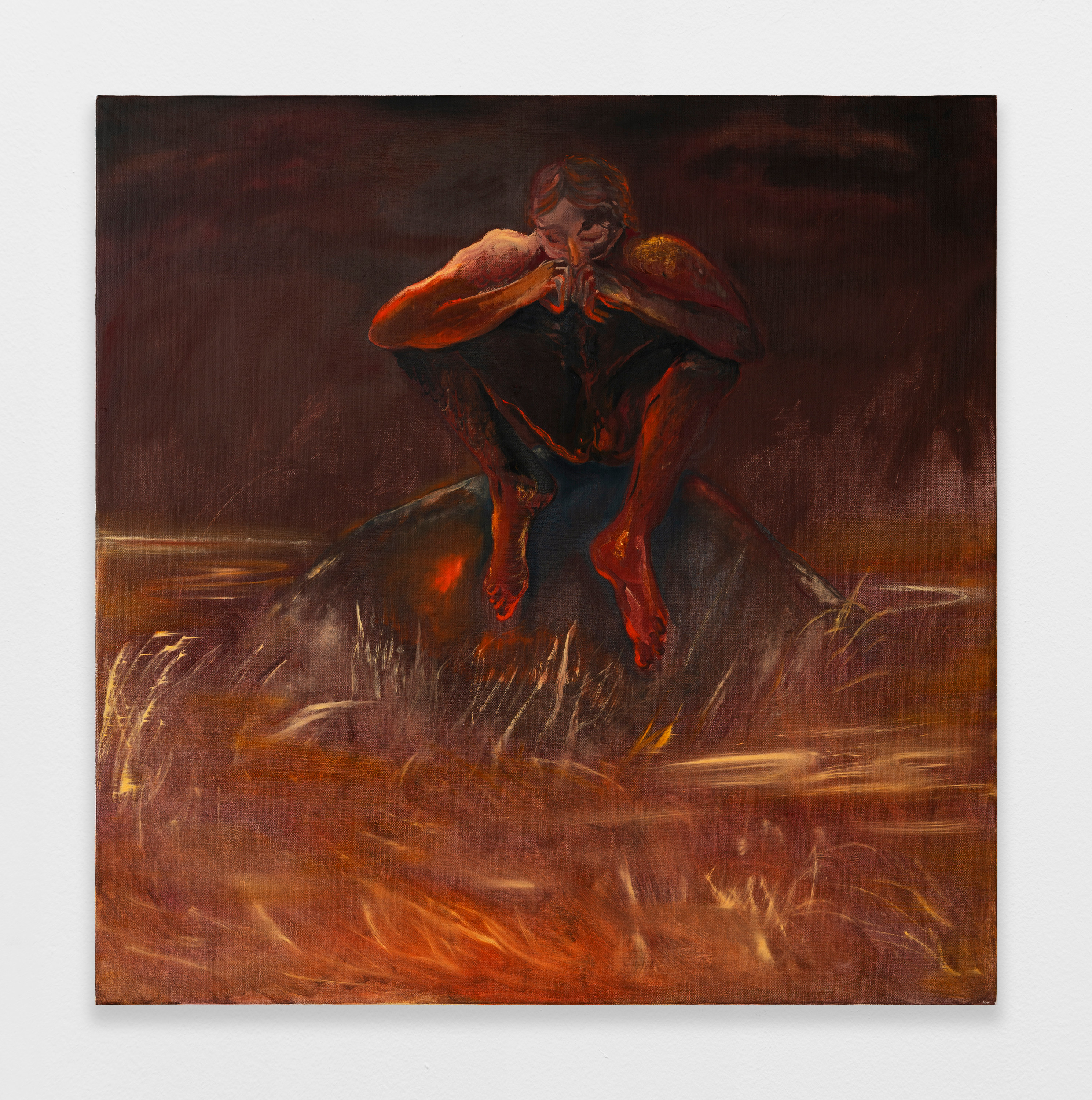 Demon seated in a swamp