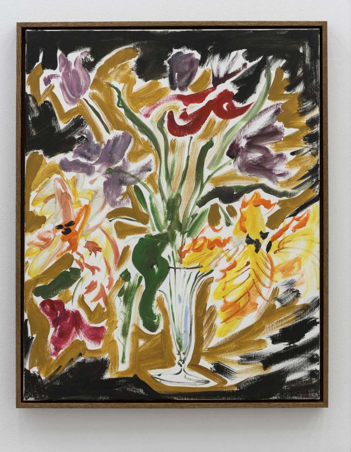 Tulips on Mustard Black