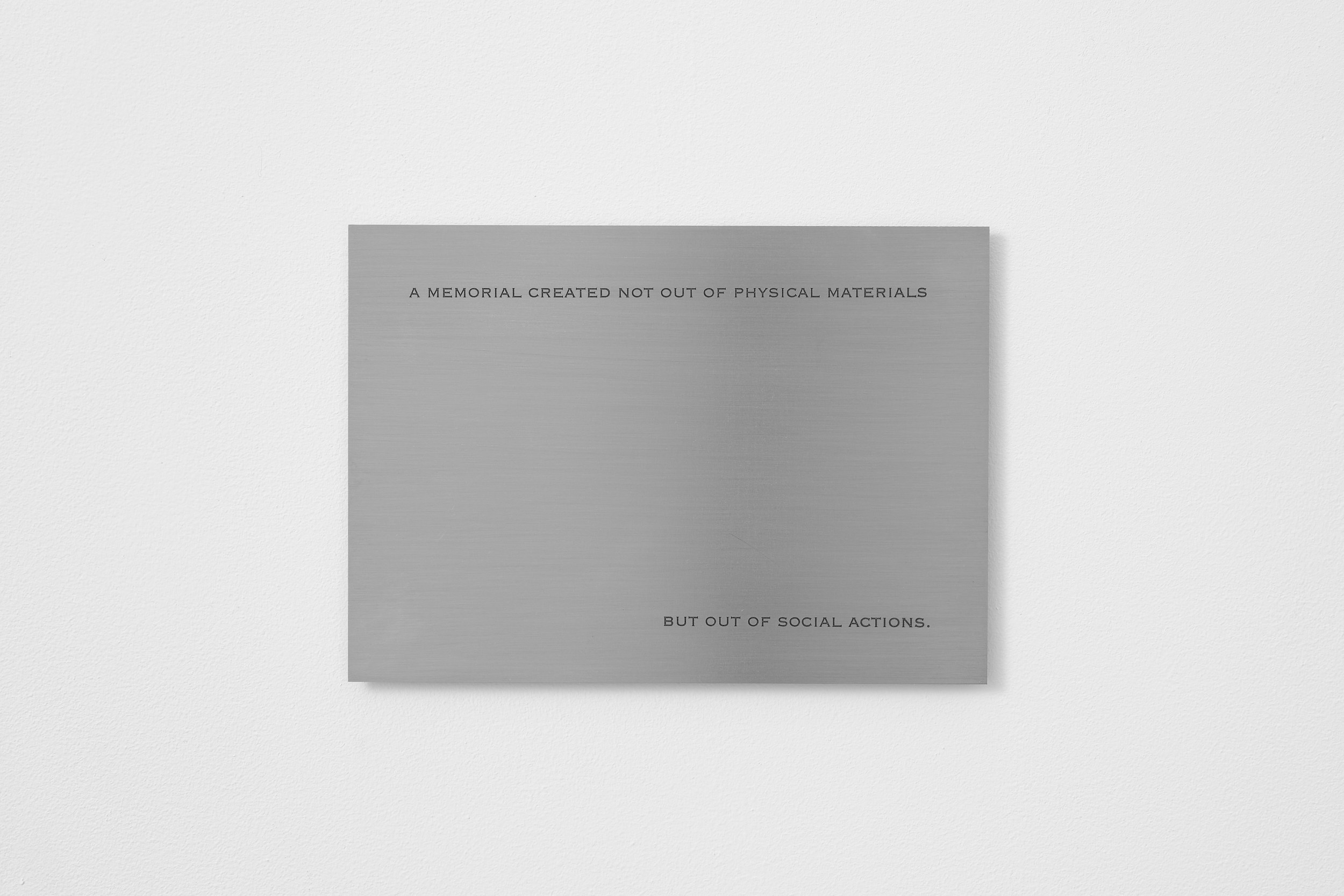 A memorial created not out of physical materials but out of social actions
