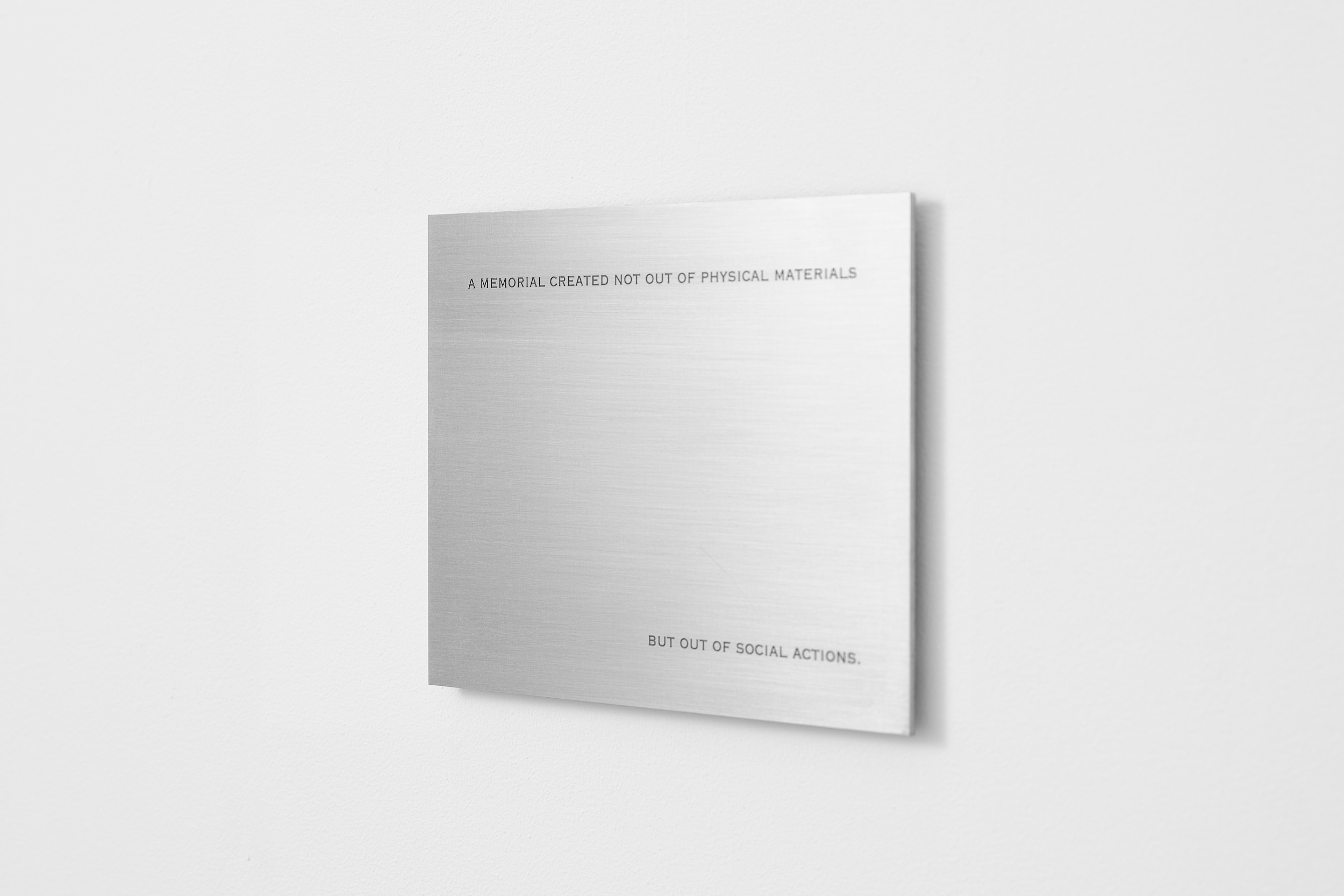 A memorial created not out of physical materials but out of social actions