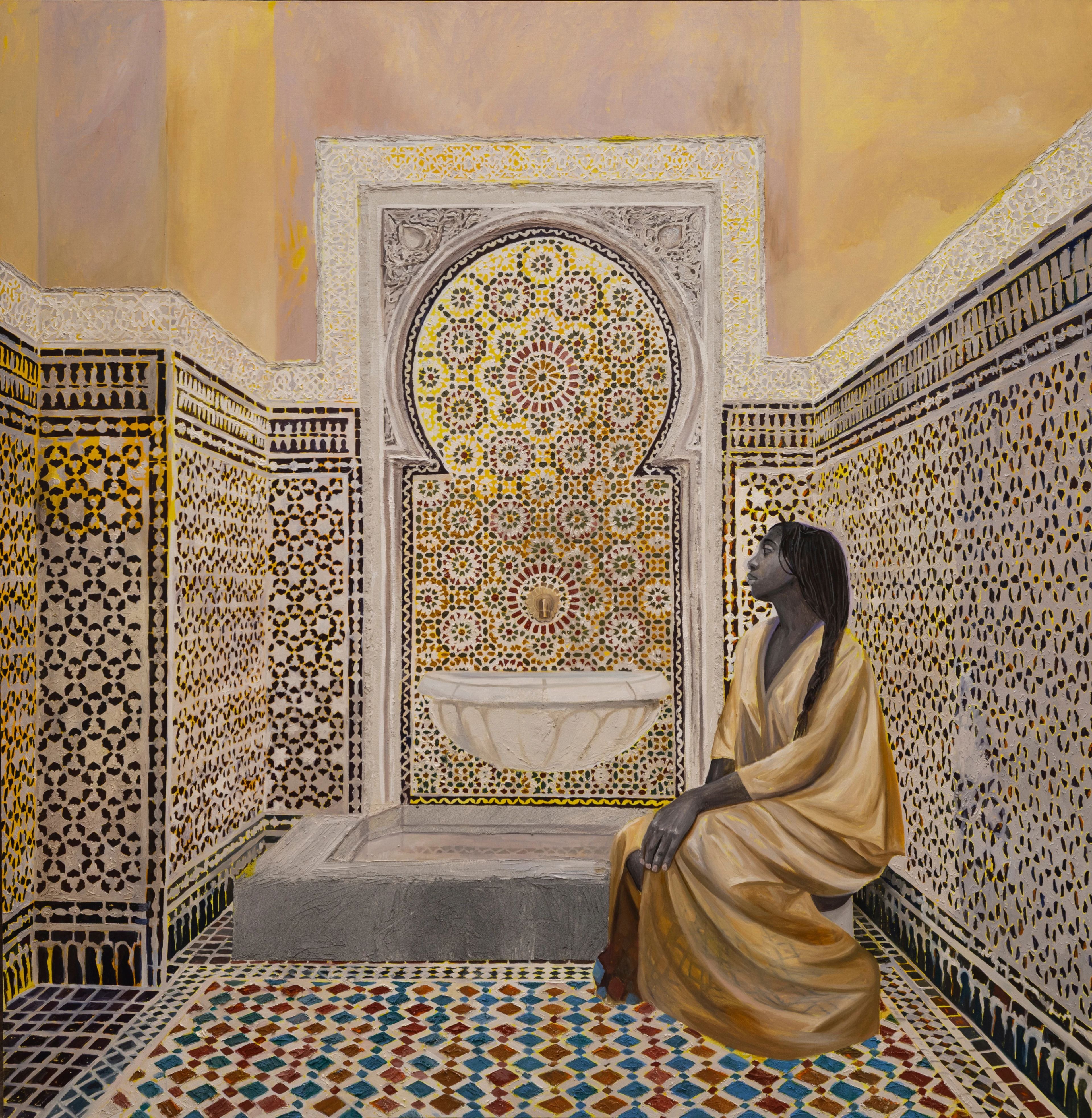La jeune femme et la fontaine