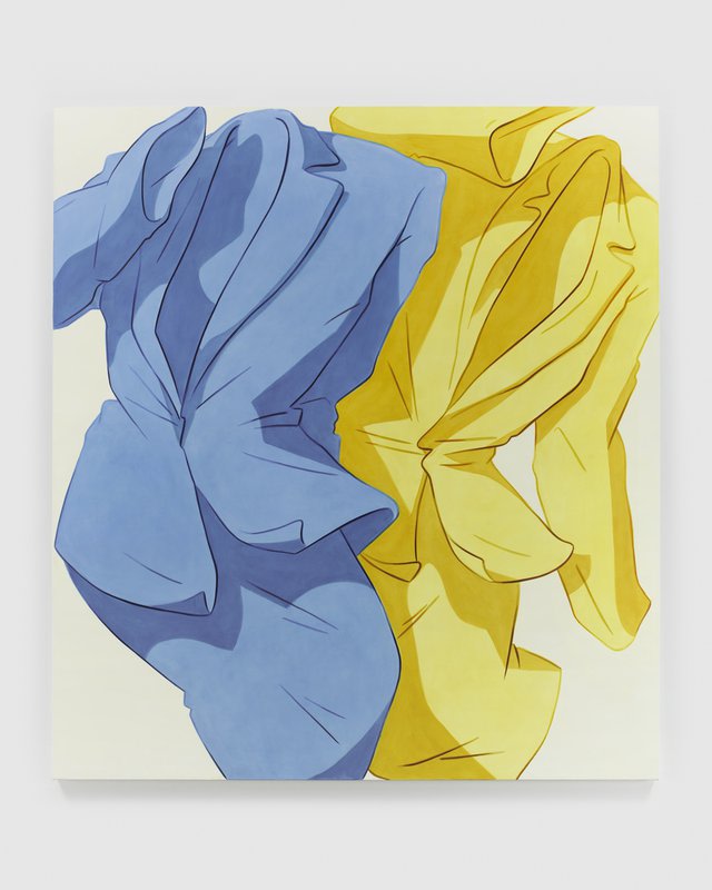 Two Suits, Sleeves Up, Jacket Bottom Blown, Skirt Kick (Blue, Yellow)