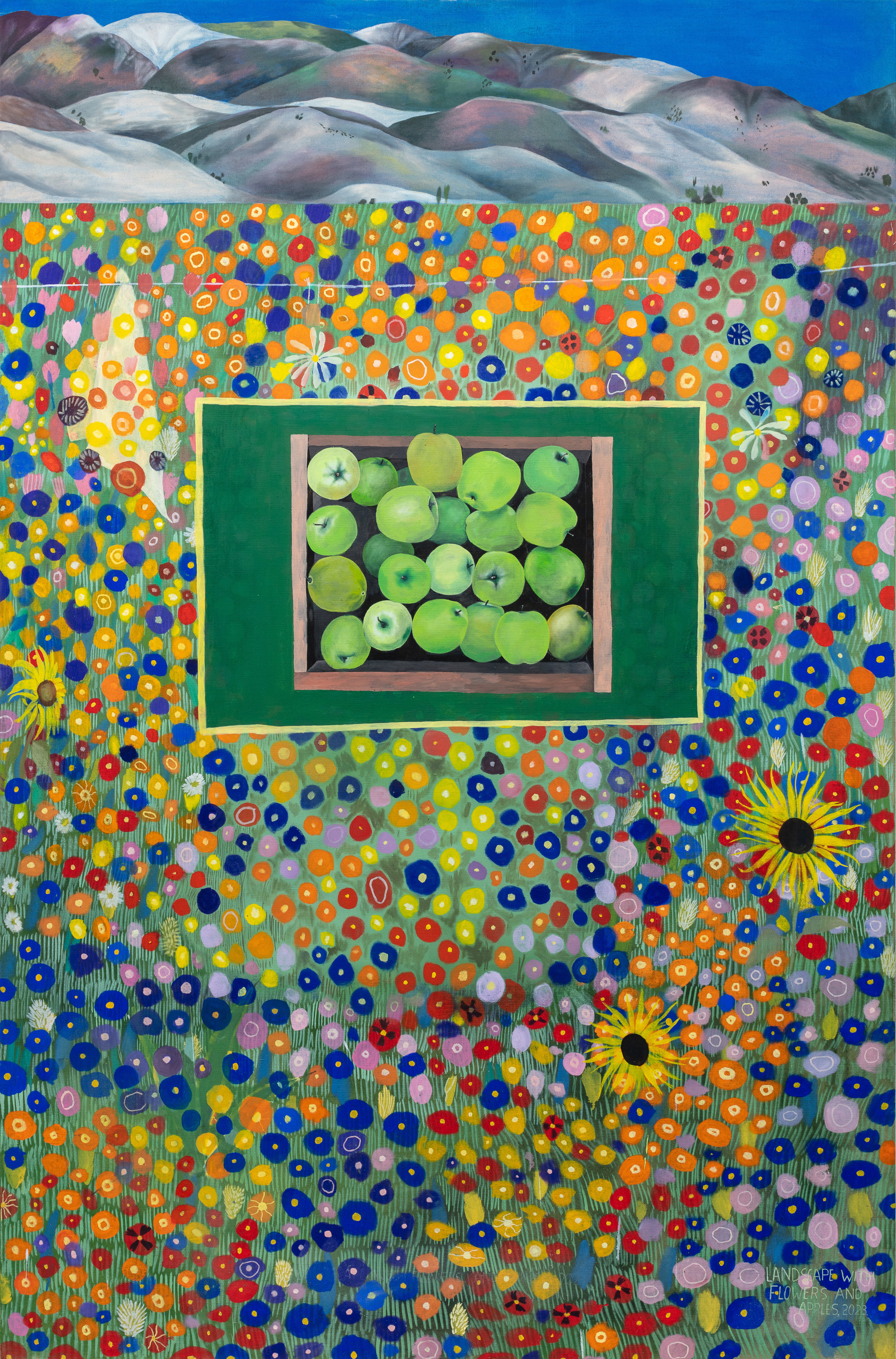 Landscape With Flowers And Apples