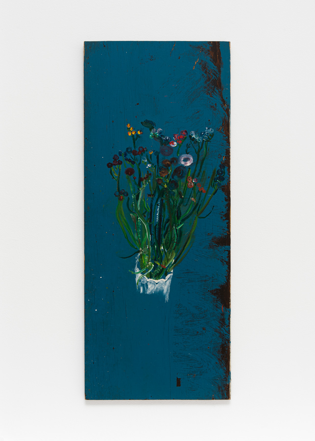 No title [Bouquet on Blue Background]