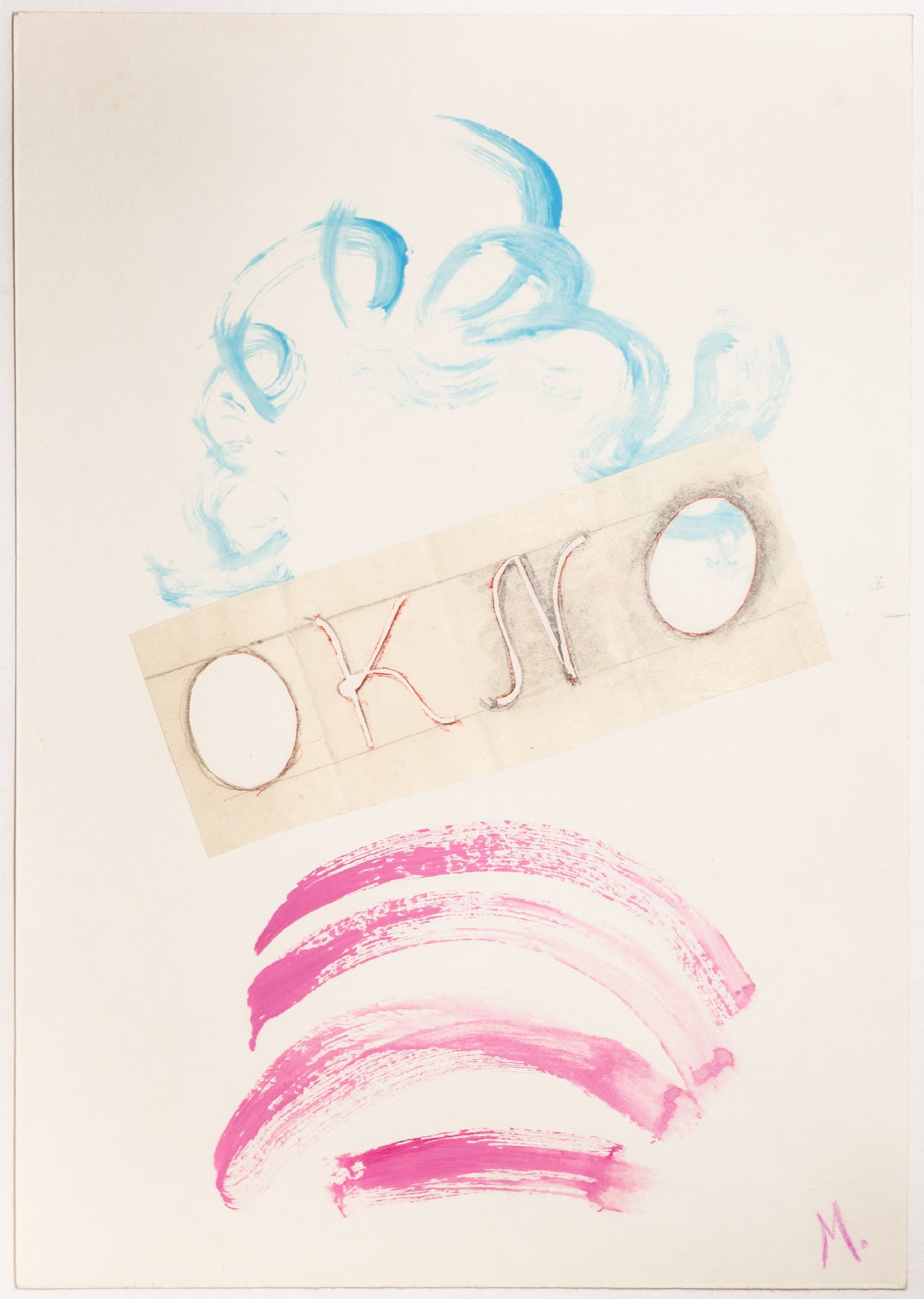 No Title [Collage, stencil prepared for 'Window with Continuum']