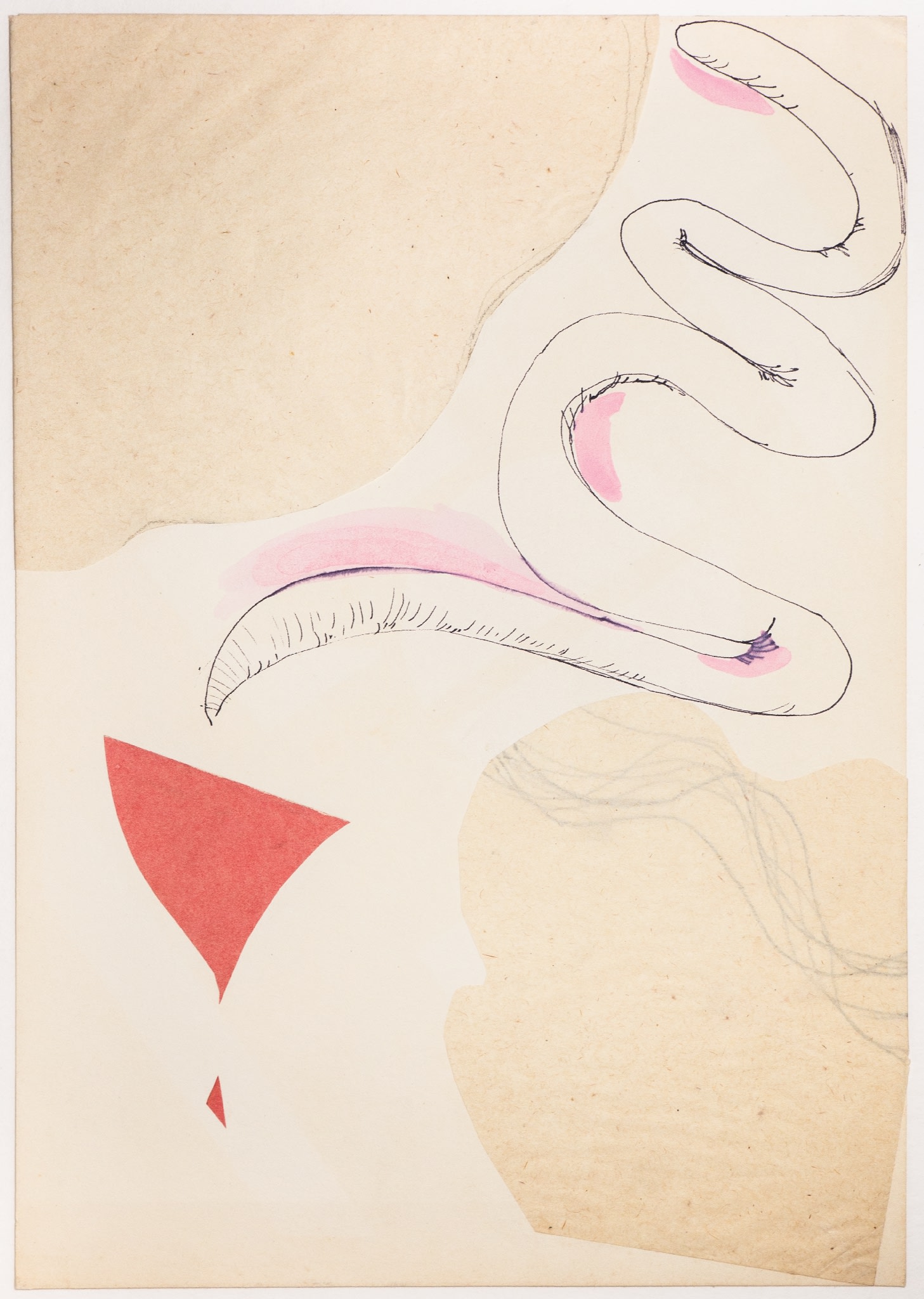 No Title [Collage with a tube-shaped form]