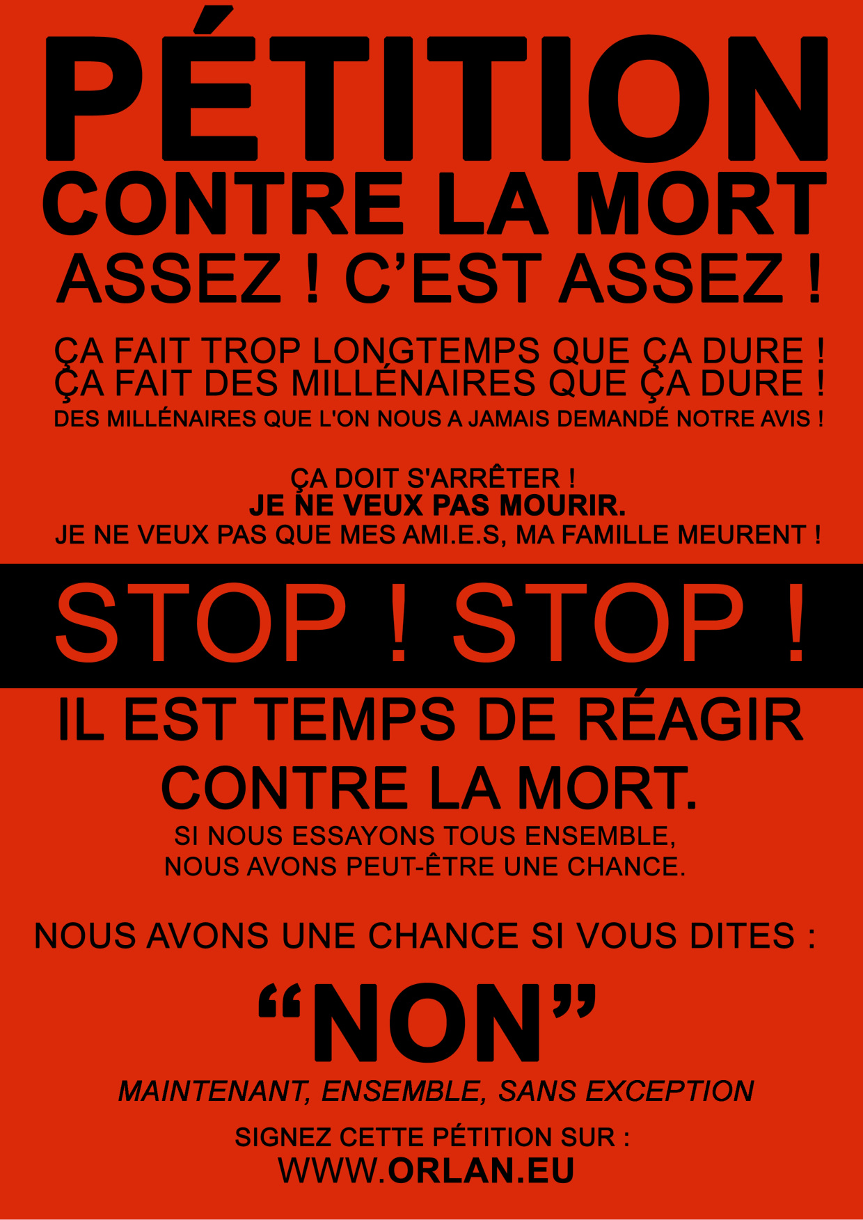 Pétition contre la mort