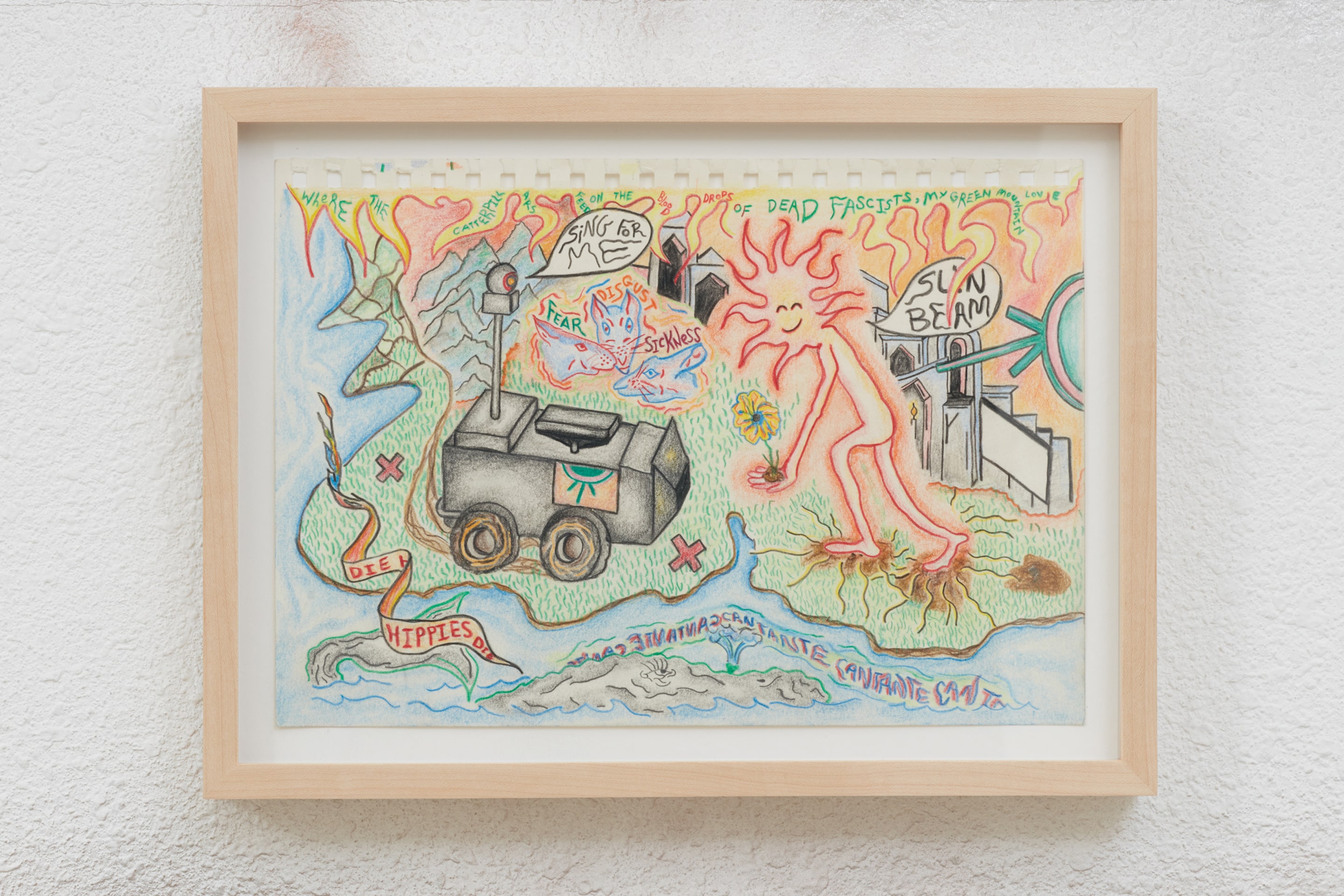 die hippie sunbeam’s fever dream - where the caterpillars feed on the blood drops of dead fascists