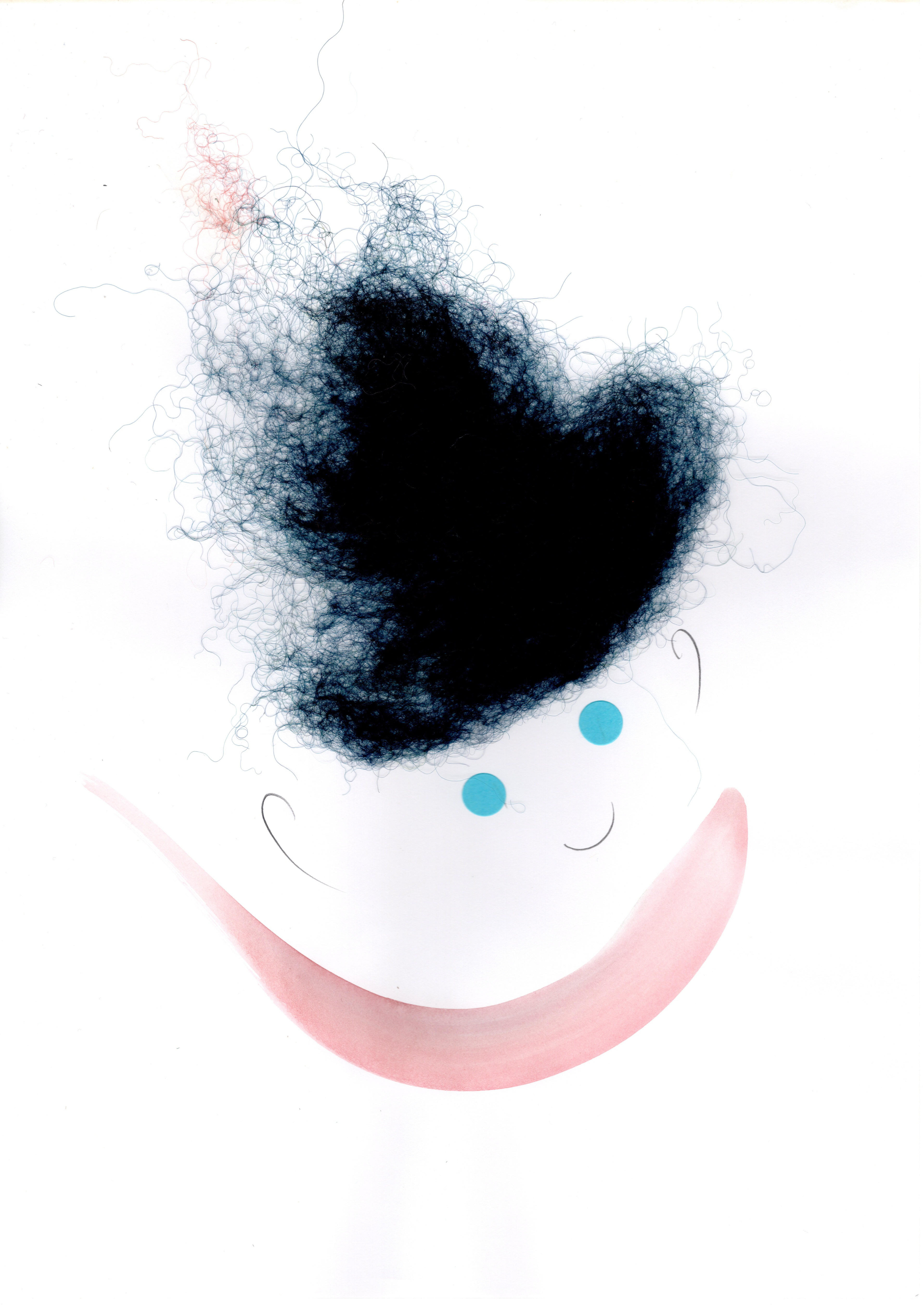 Untitled (fuzzy dark blue hair)
