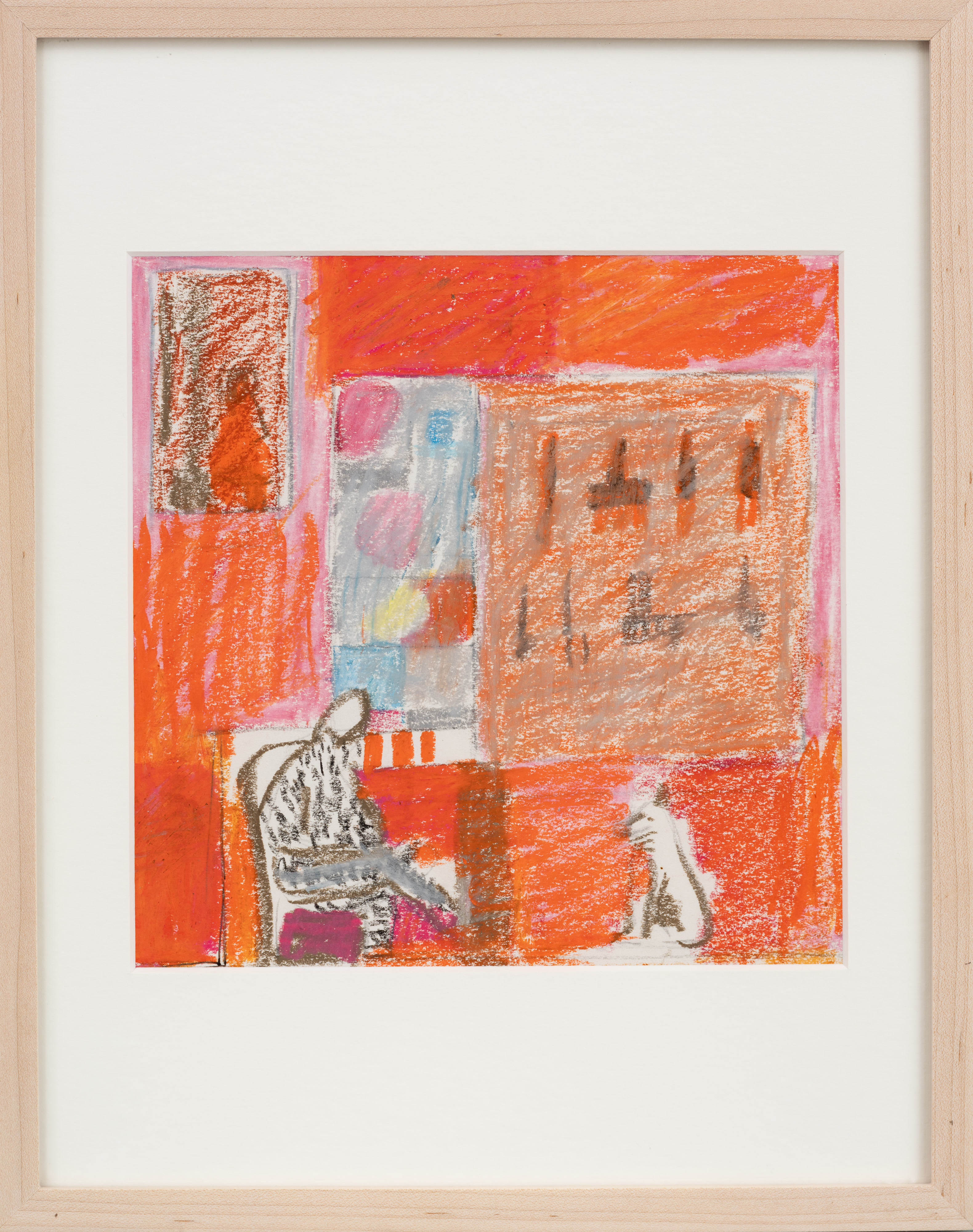 Untitled (Red interior with man and dog)