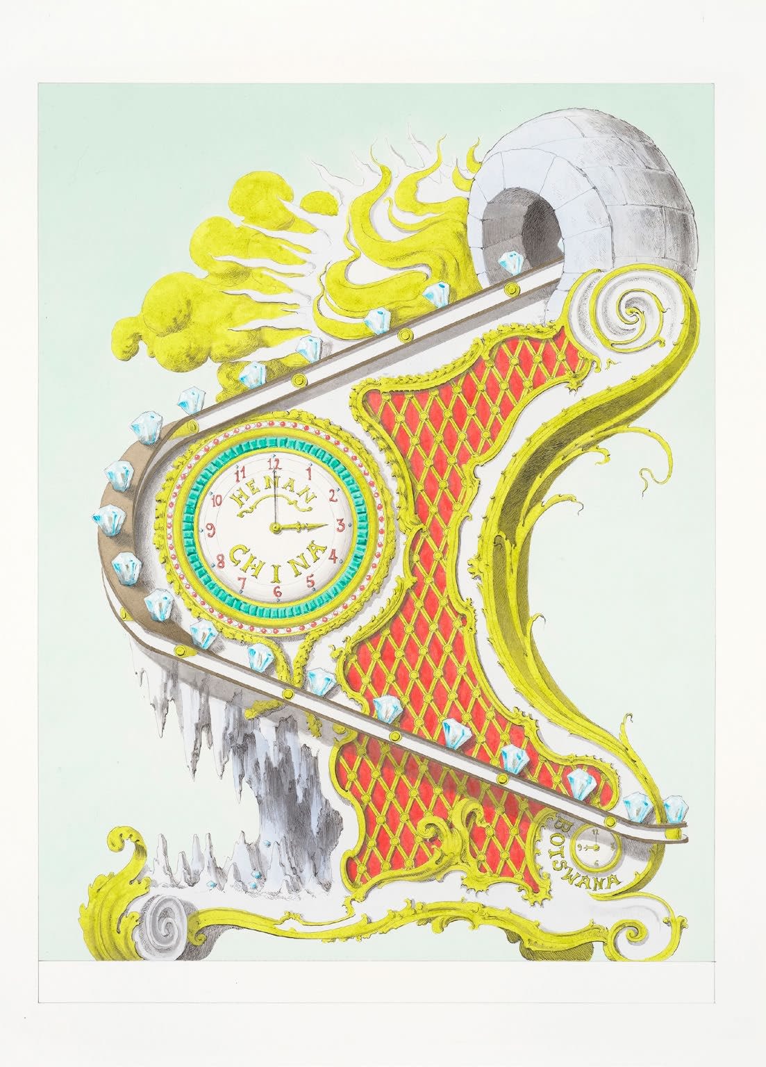 Clock in Honour of the Laboratory-Grown Diamond