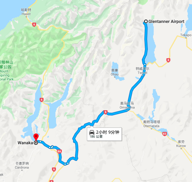 新西兰自驾游从瓦纳卡开往库克山