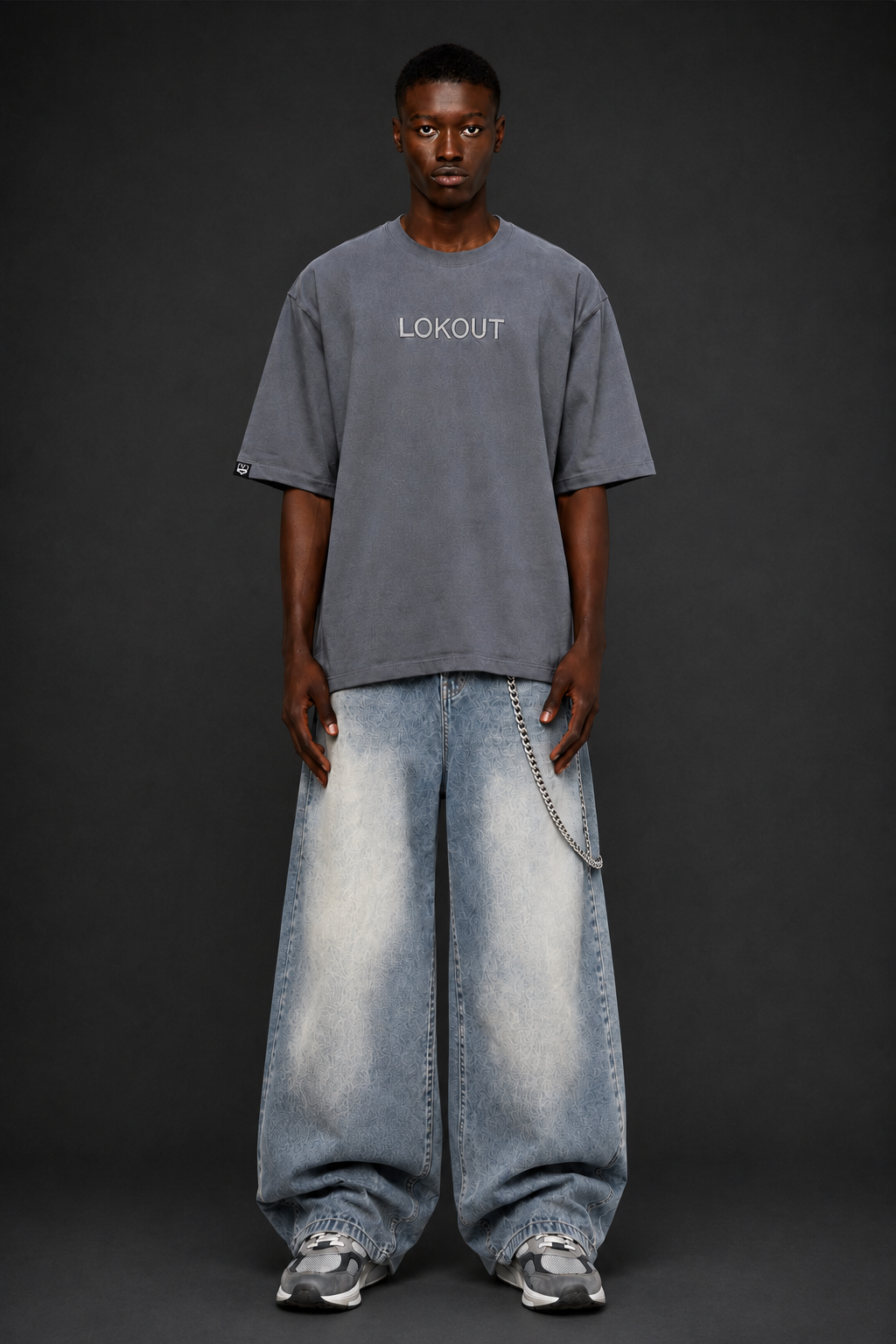LOKOUT SIGNATURE – Dark Grey Oversized T-shirt