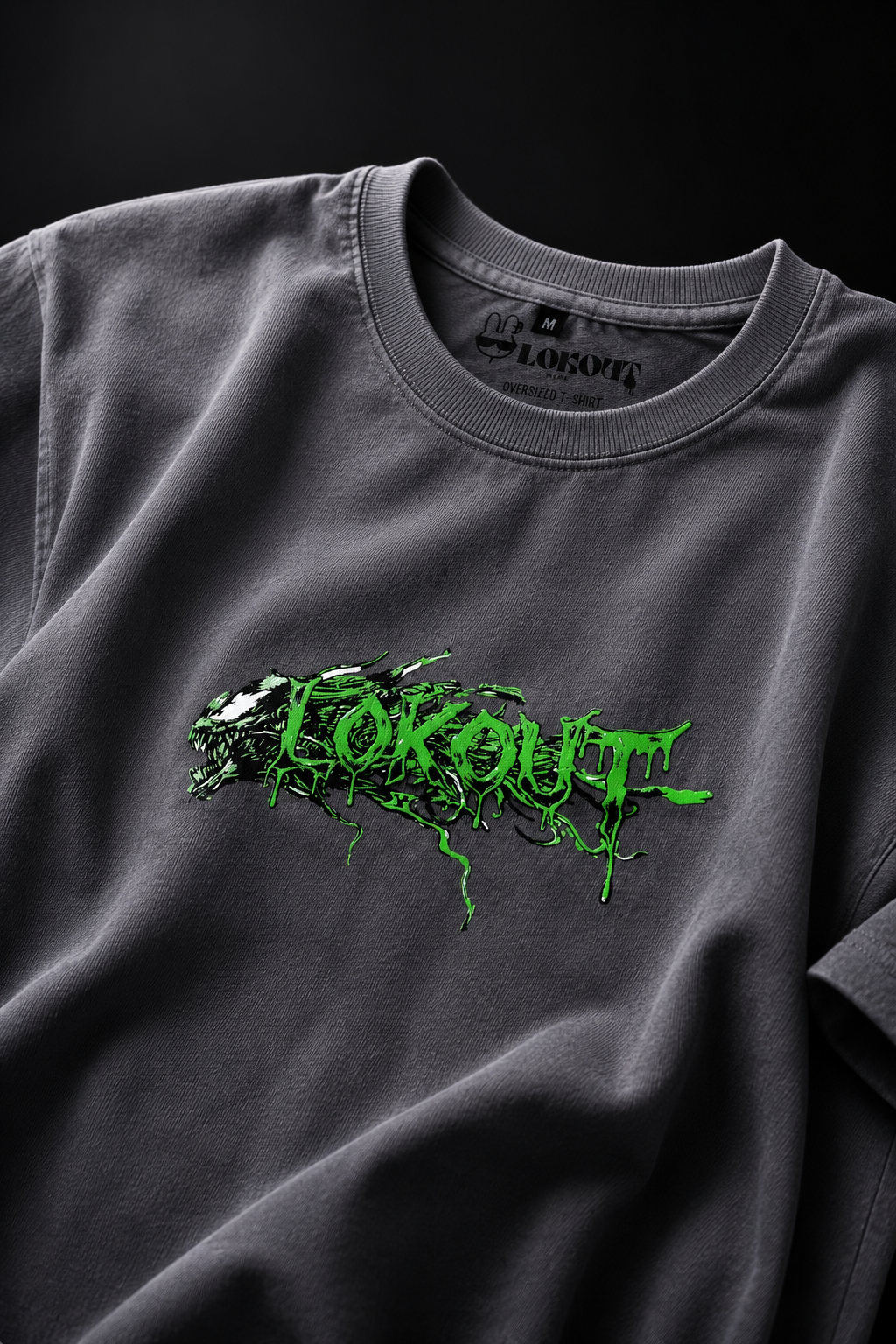 VENOM RAGE– Dark Grey Oversized T-Shirt