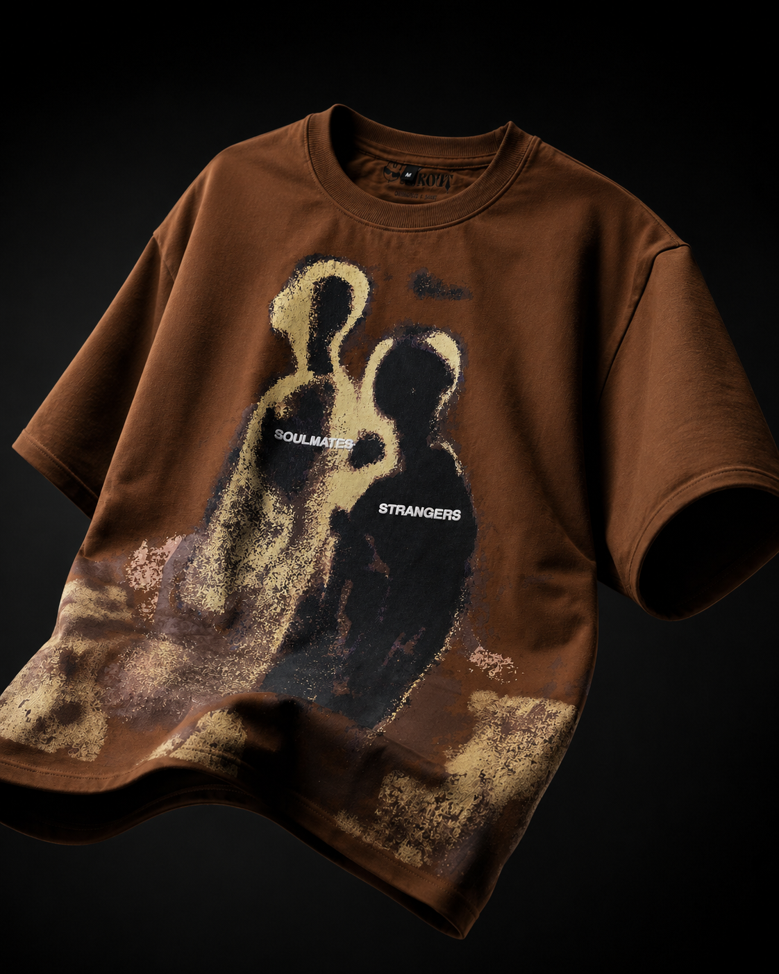 Dual Souls – Coffee Brown Oversized T-Shirt