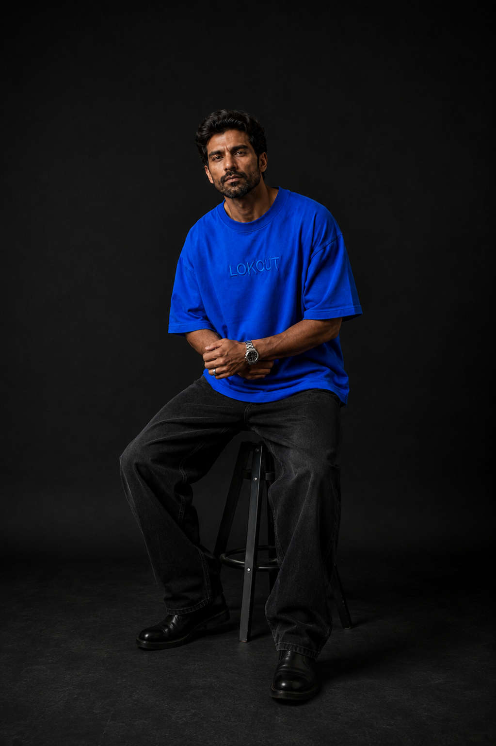 LOKOUT SIGNATURE – Royal Blue Oversized T-Shirt